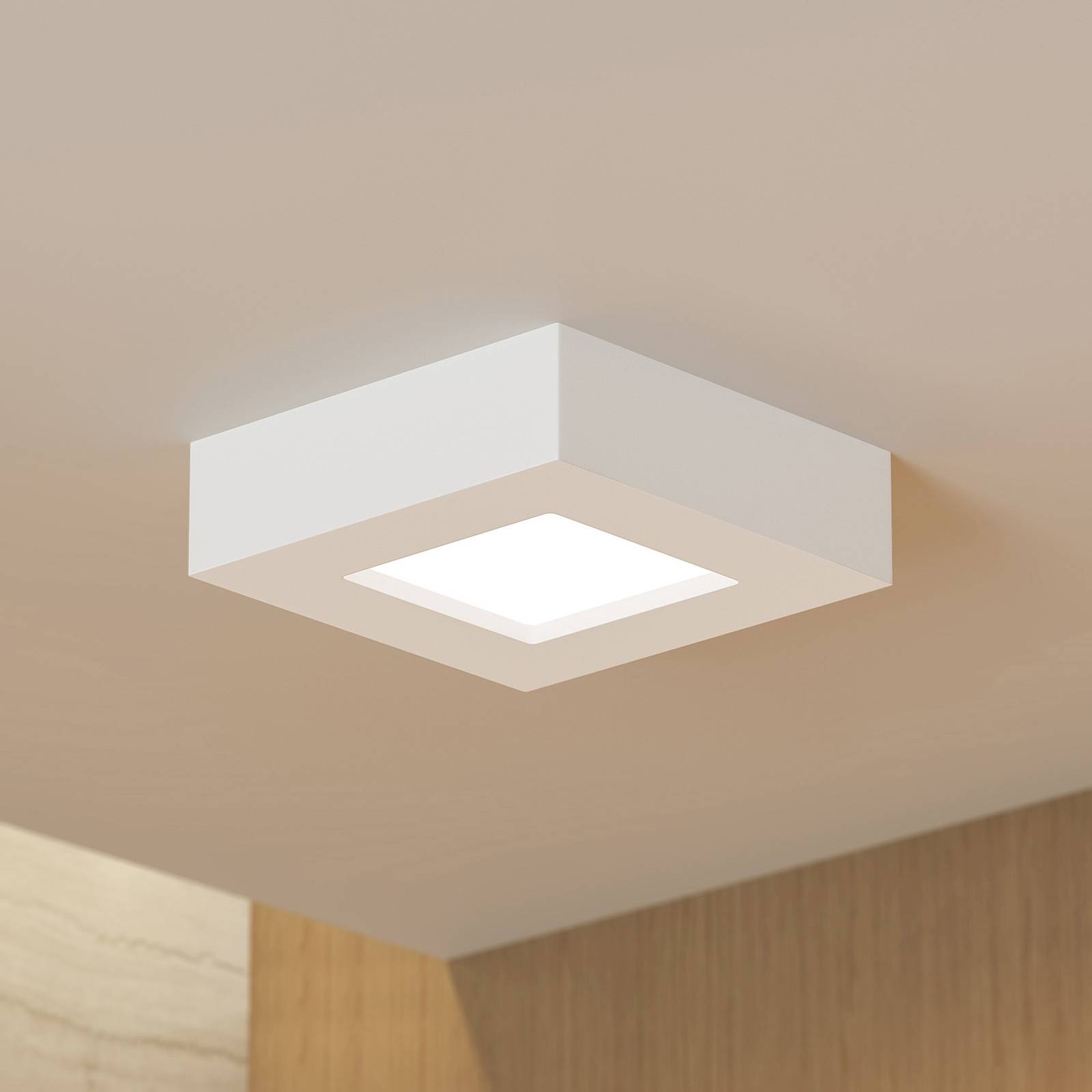 Prios LED stropné svietidlo Alette, biele, 12,2 cm, stmievateľné