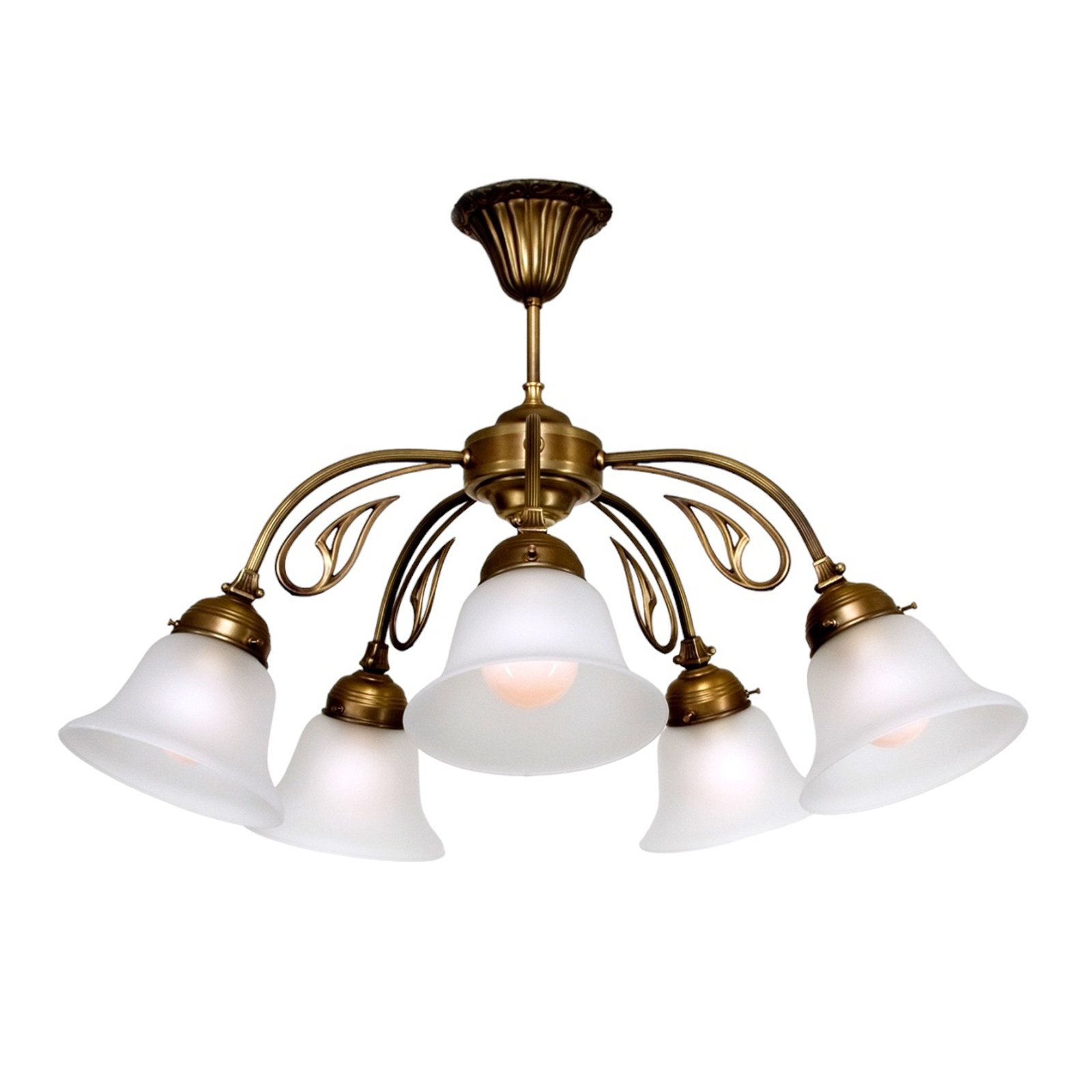 OLGA five-bulb ceiling light brass