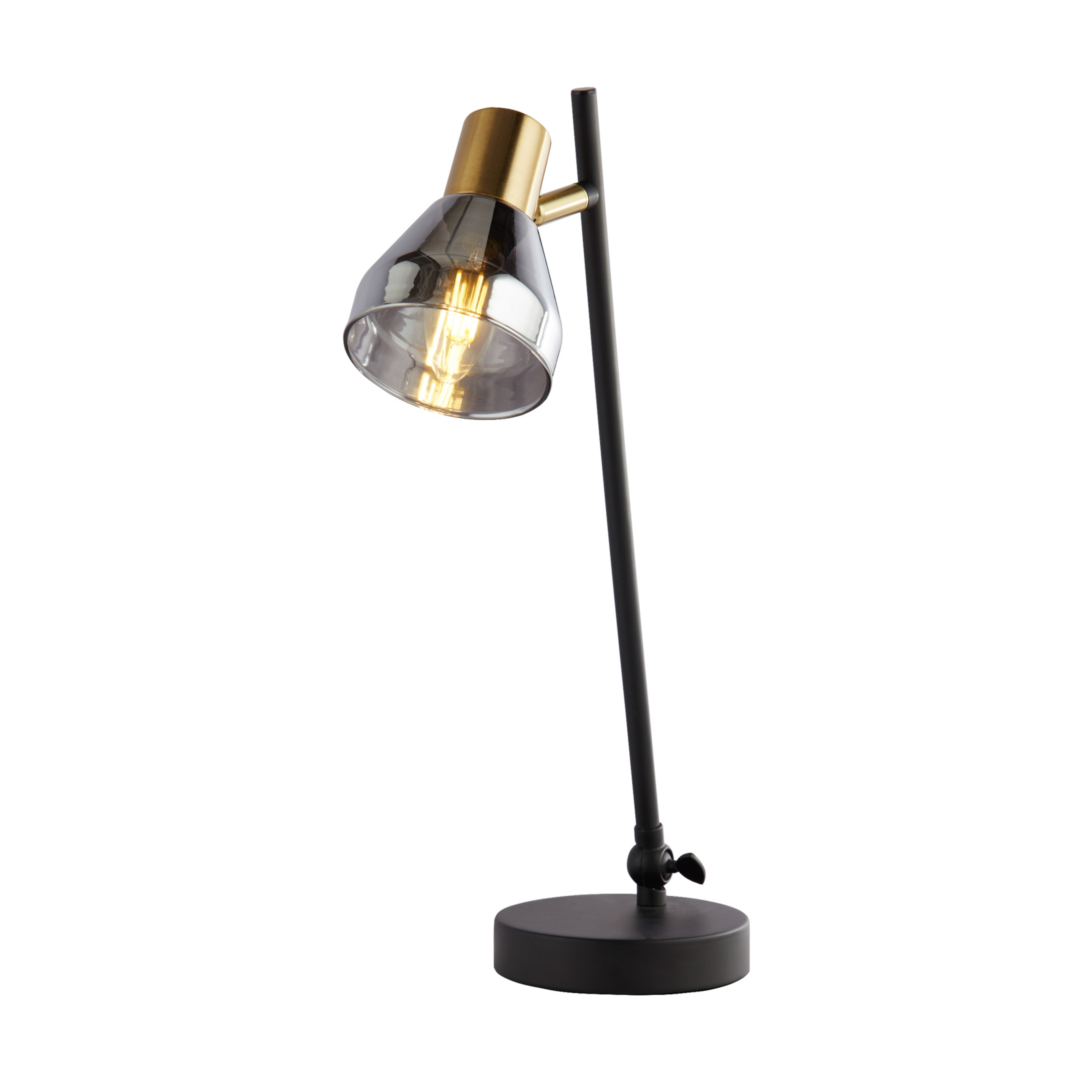 Tischlampe Classy mit Rauchglasschirm