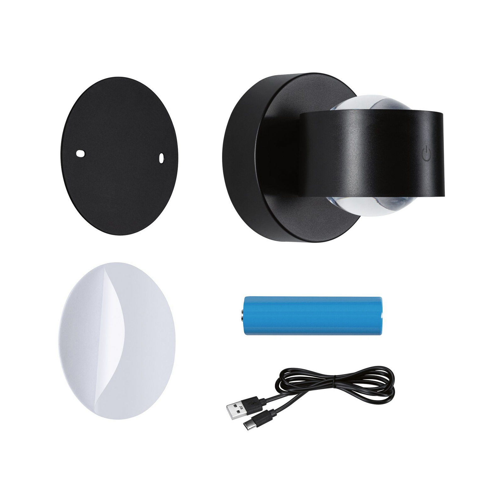 Paulmann Akku-Außenwandlampe Zorik schwarz 10 cm IP44 Dimmer