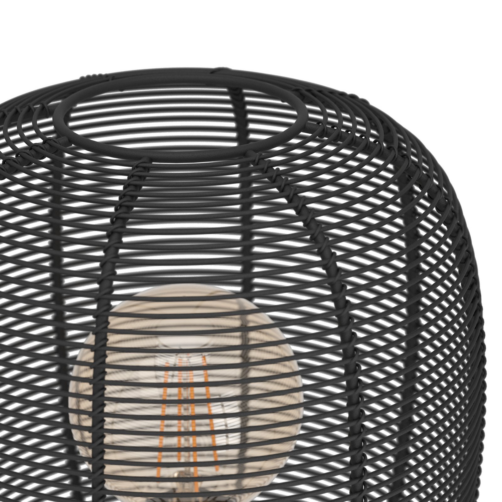 Lampa stołowa Rinroe, wysokość 44 cm, czarny, stal