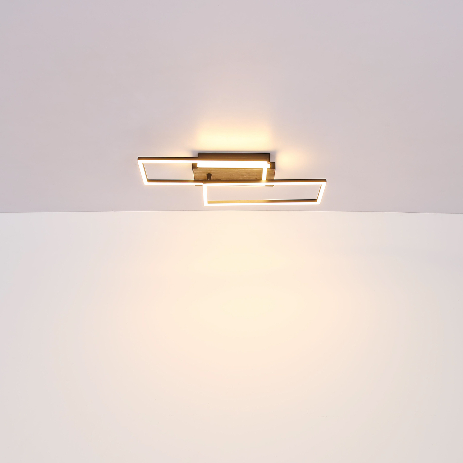 Plafonieră Colli LED, lățime 52 cm, lemn închis, lemn