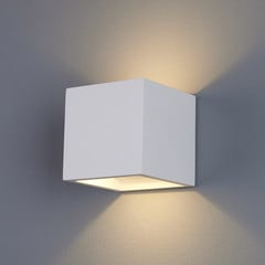 Aplique de pared LED Marita de escayola en forma de cubo