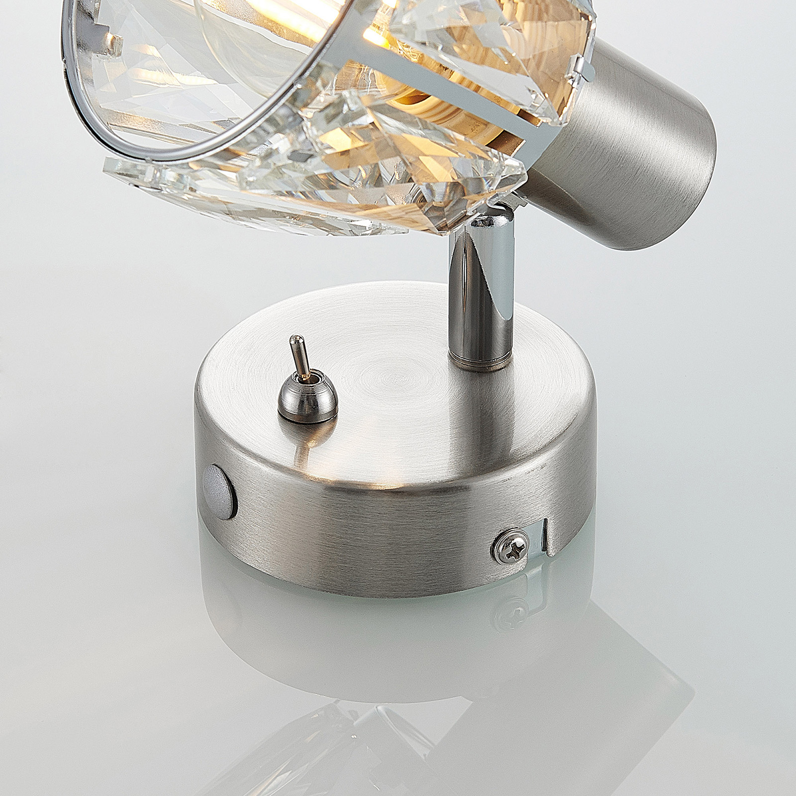 Lindby Kosta wandlamp met schakelaar, nikkel