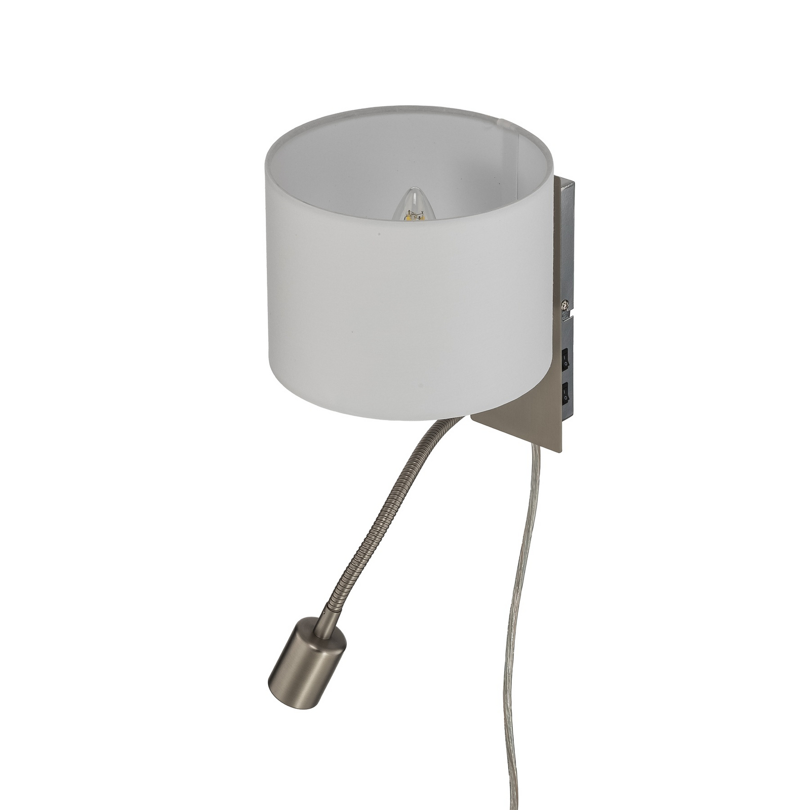 Florens Vegglampe White/Nickel - Lindby Florens Vegglampe White/Nickel - Lindby