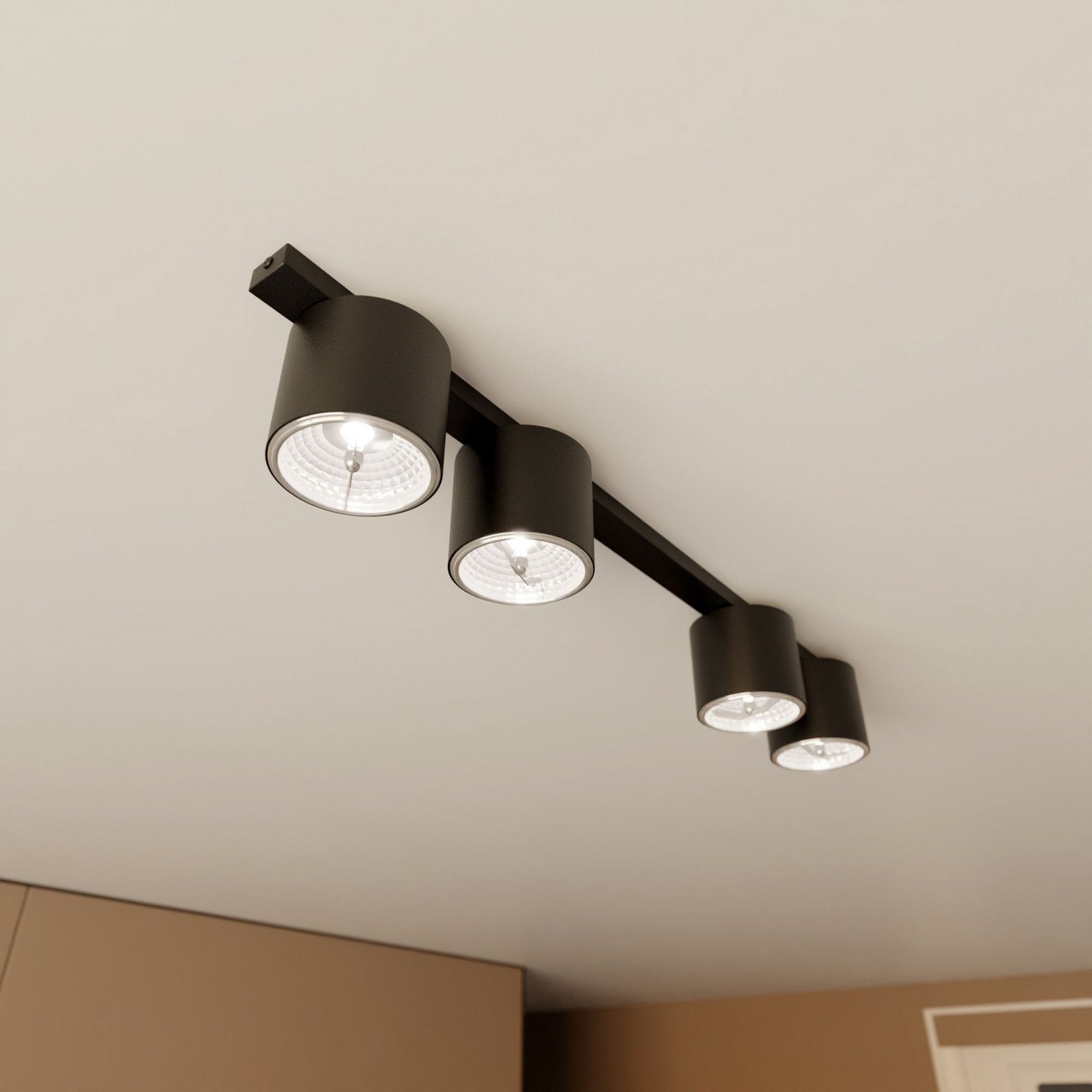 EMIBIG LIGHTING Plachetă Nano negru 4 becuri metal - Camera de zi / sufragerie - Modern