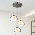Avila LED lógó lámpa, füstszürke/fekete, üveg, CCT, dimmelhető fényerő