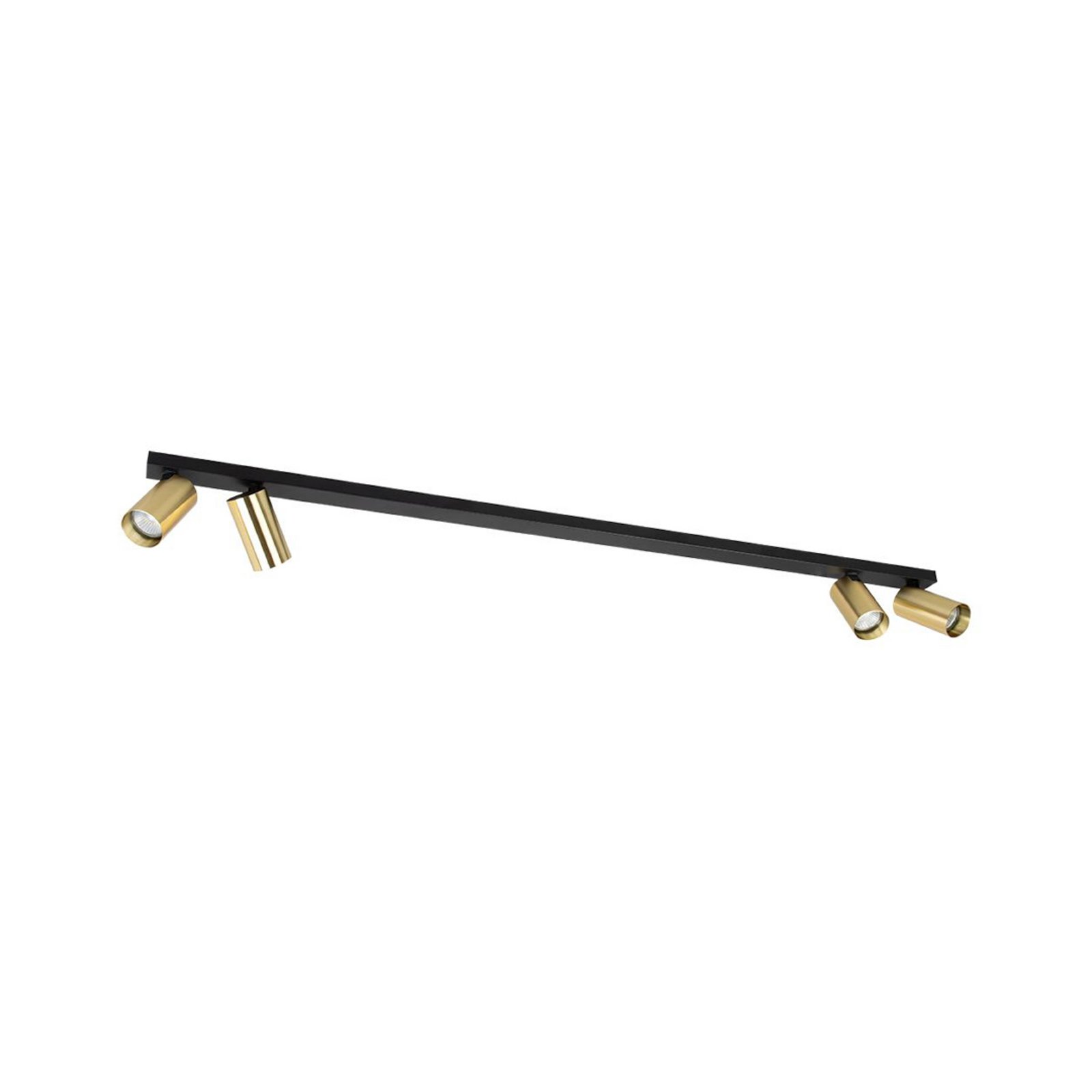 Spot de tavan Hero, negru/auriu, 4 becuri, 120 cm, metal