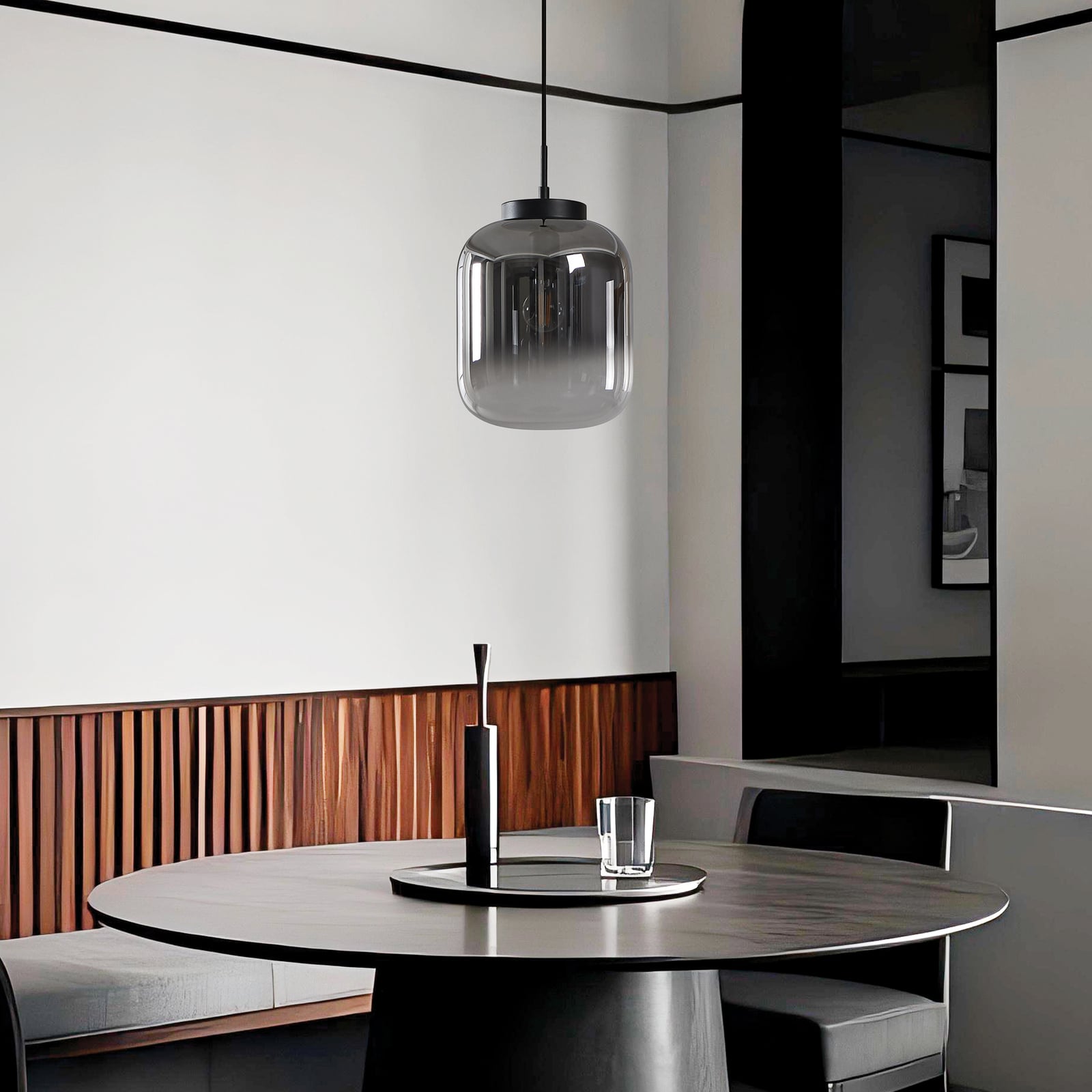 Bulciago hanging light, black/clear, Ø 25 cm - Stars of Light