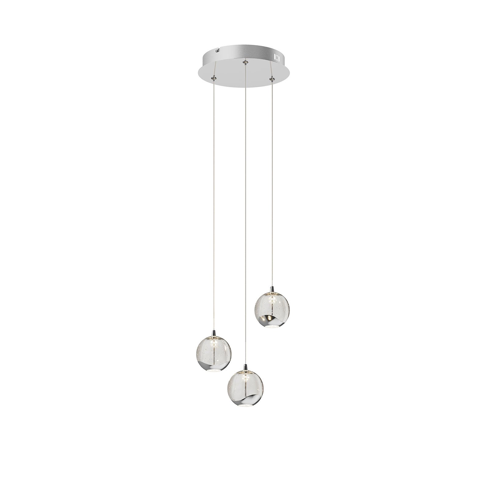 Hayley 3 Lustră Pendul Clear/Chrome - Lucande
