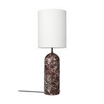 Gravity HL High UK Floor Lamp, Red Marble, White Fabric - Gubi