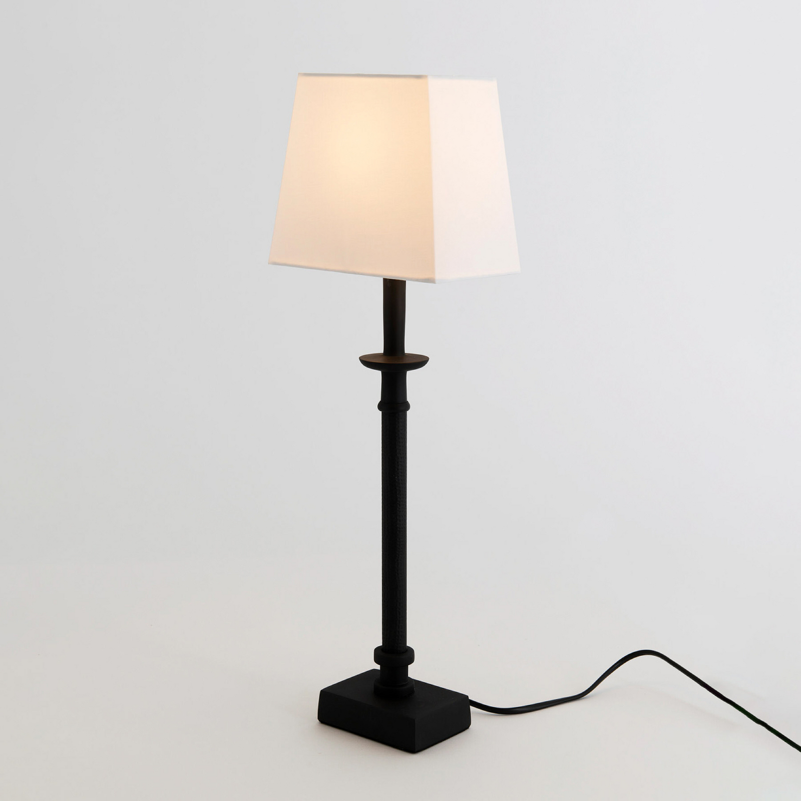 Bordlampe PALMARIA, svart/hvit, høyde 52 cm, metall, E14
