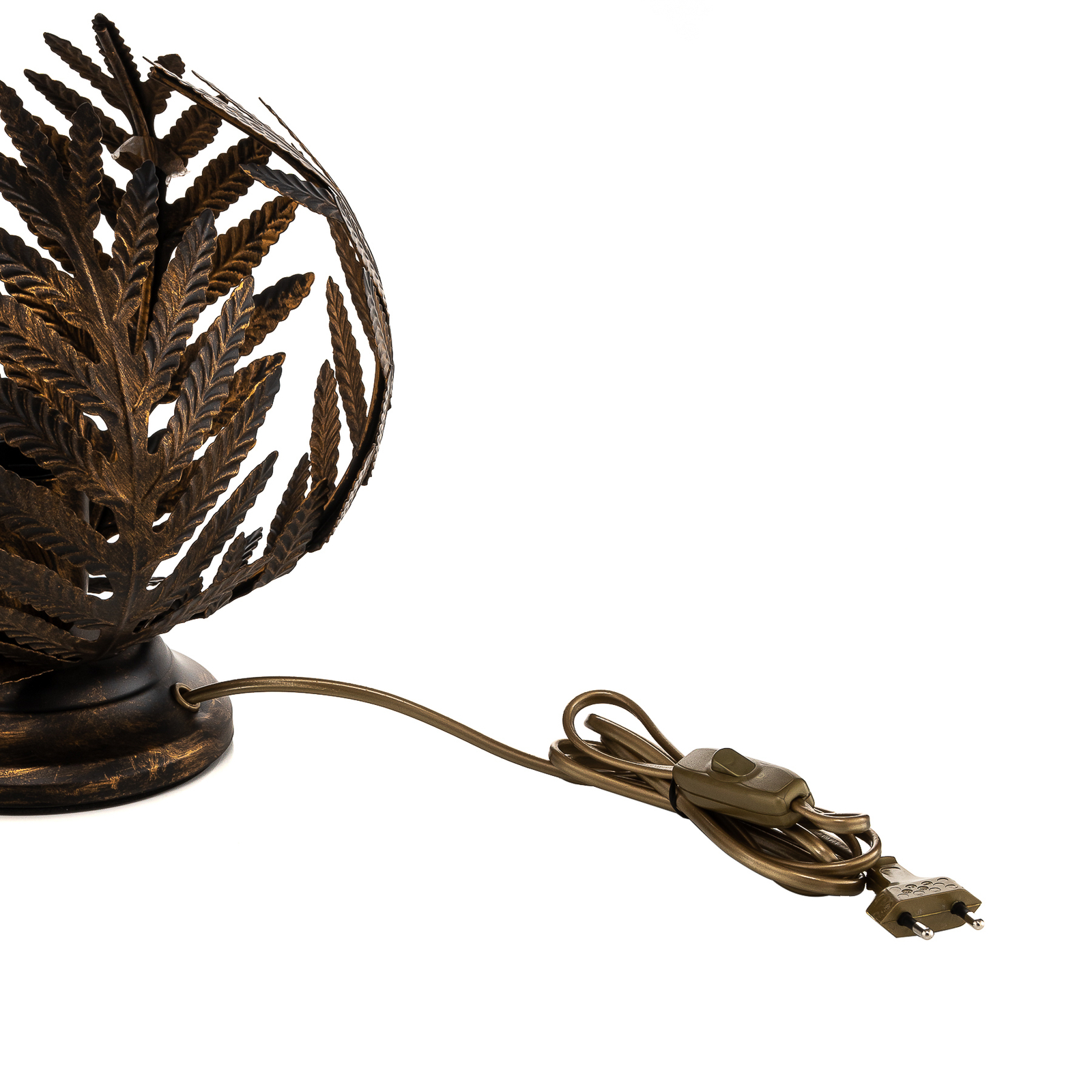 Lampe à poser Felce fougère bronze, hauteur 24 cm