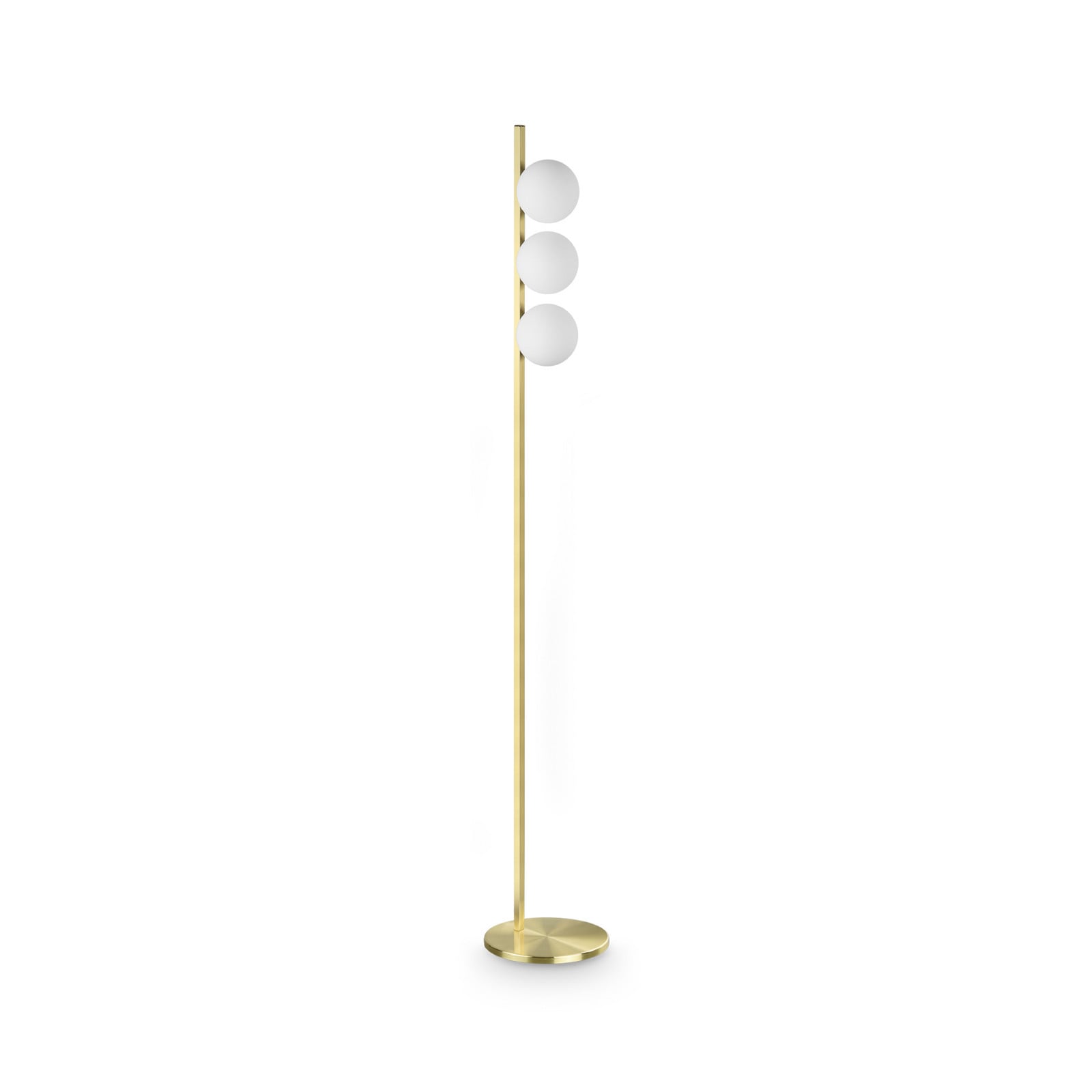 Lampadar IDEAL LUX Binomio alamă 160 cm metal cu 3 becuri - Camera de zi / sufragerie - Modern - alamă periată alb