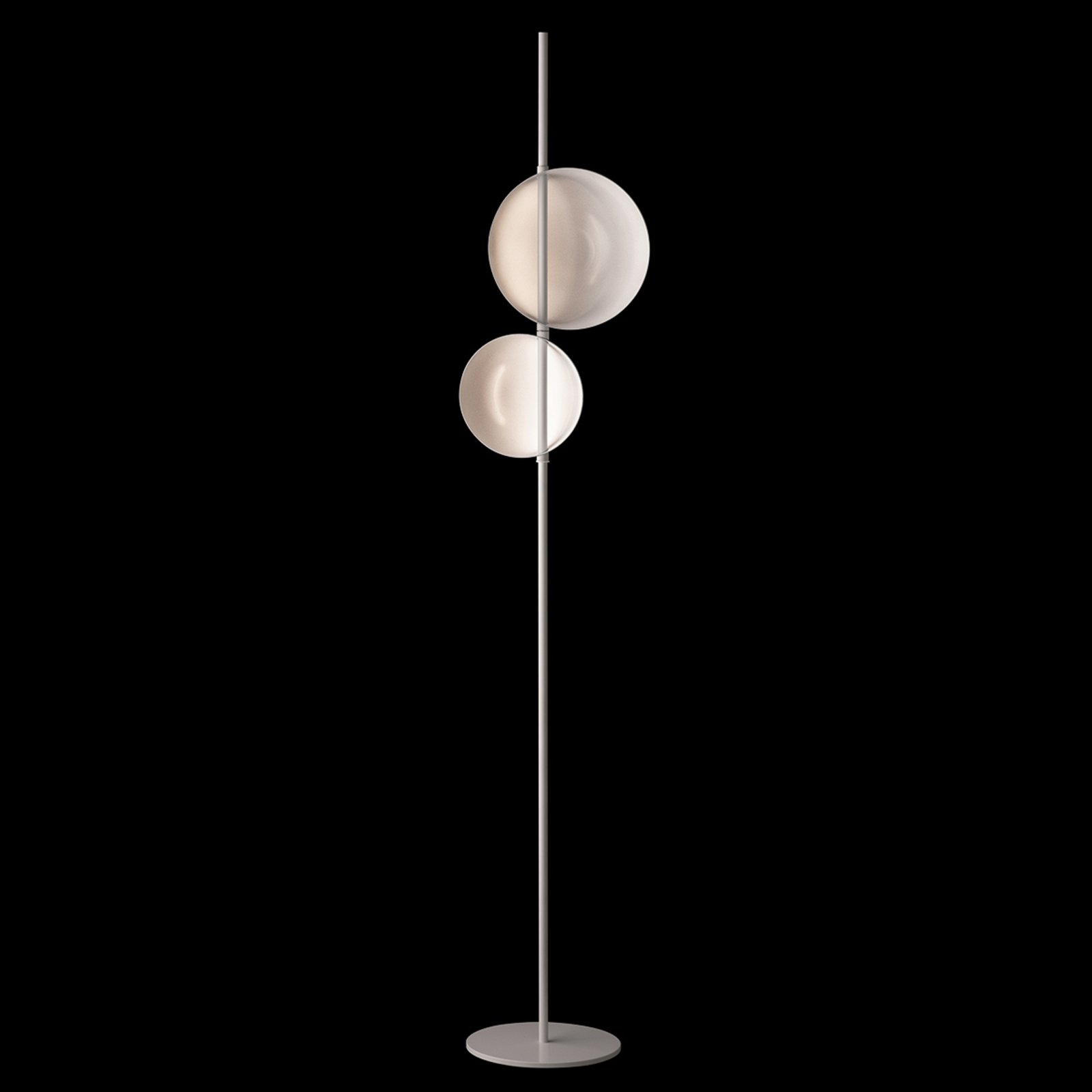 Oluce Designer floor lamp Superluna with LEDs, for Living / Dining Room, metal, 7.5 W, energy efficiency: A+, W: 28 cm, H: 175 cm