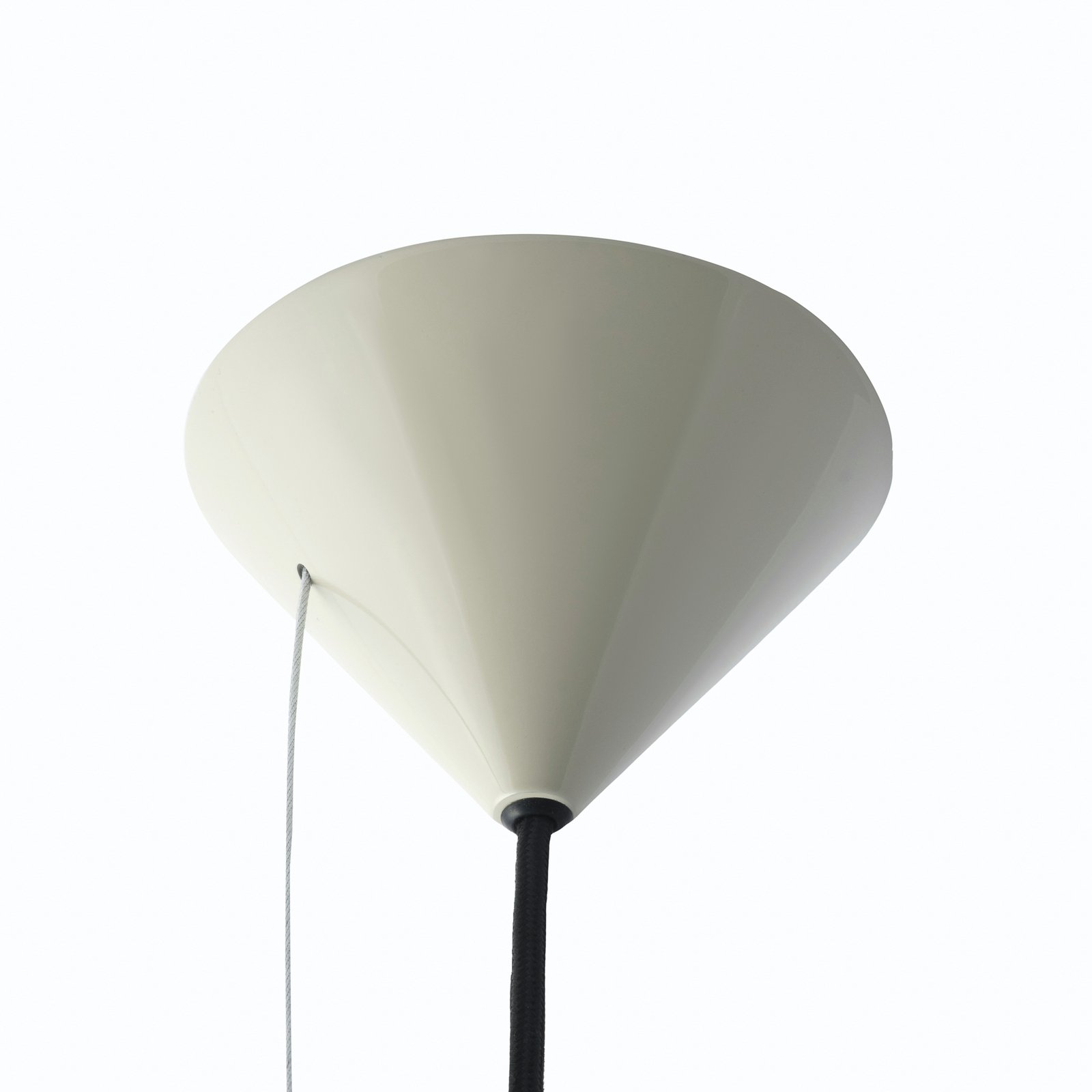 Candeeiro suspenso LED Pose da Tom Dixon, cinzento-bege, Ø 43 cm, aço regulável