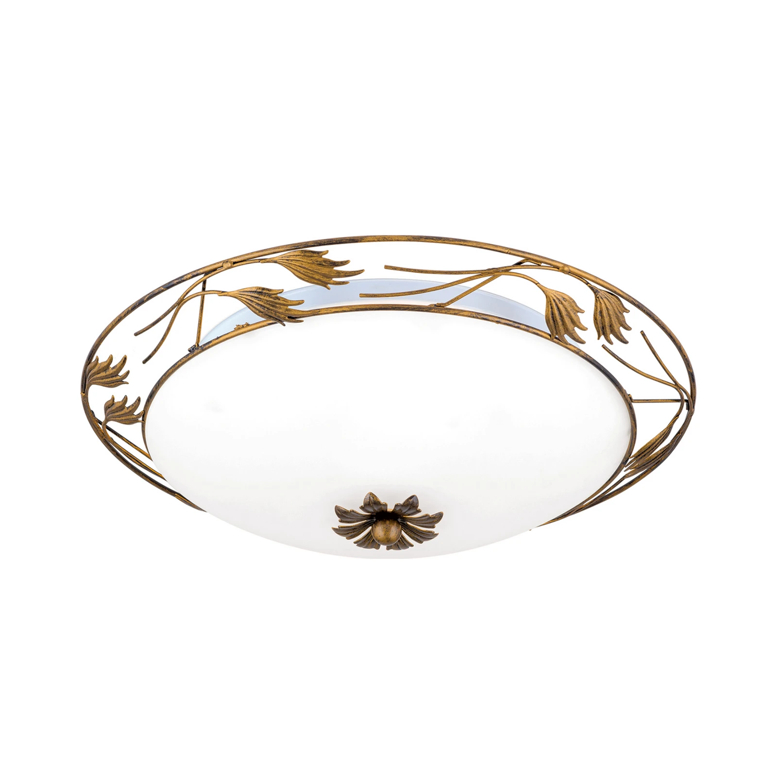 Plafón Fleur, oro antiguo, Ø 50 cm