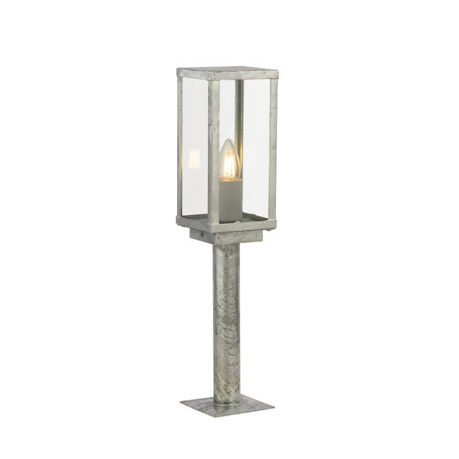 Sockelleuchte Box II 50 cm hoch silber klar Glas IP44