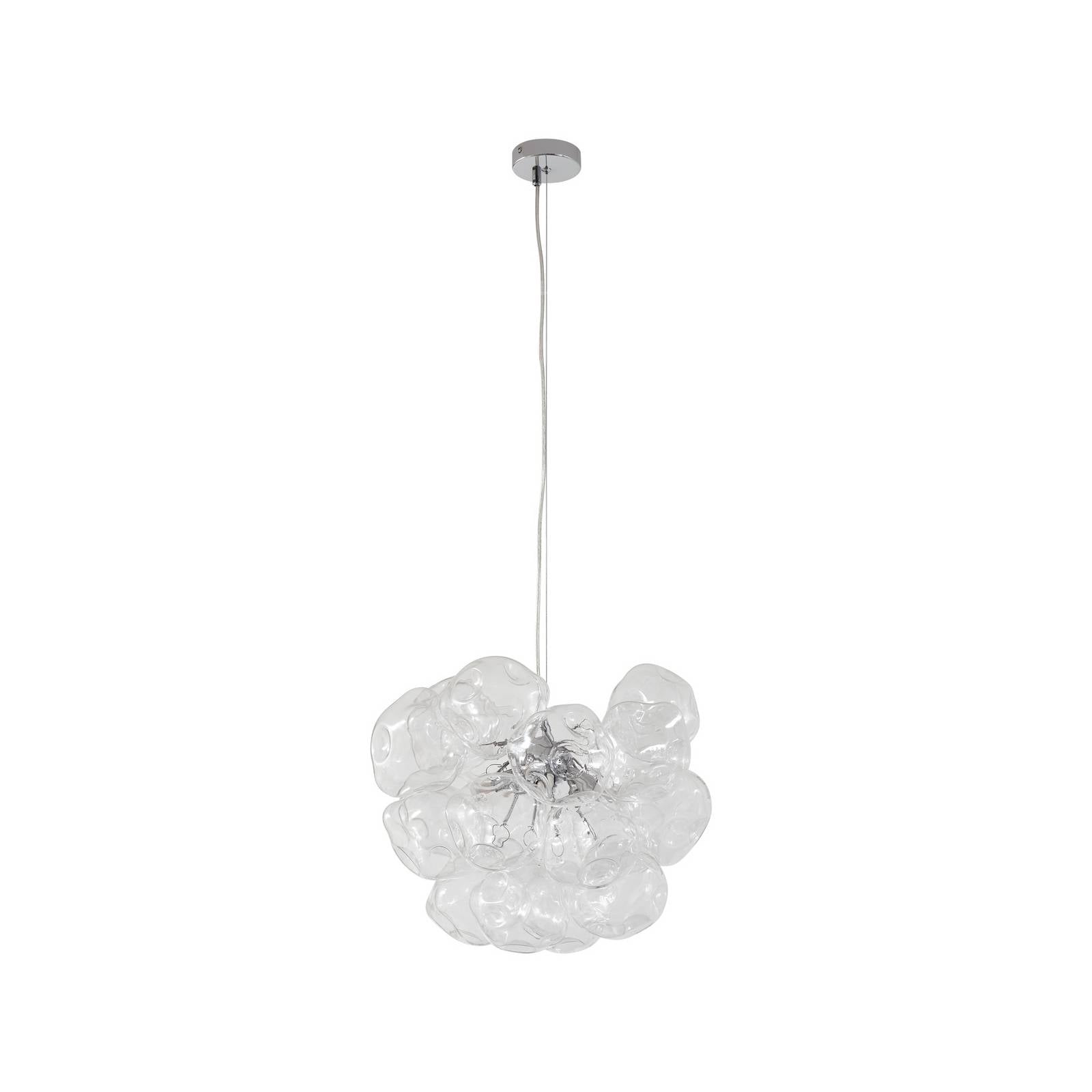 Lucande Hängeleuchte Diborah, klar, Ø 43 cm, Glas, G9