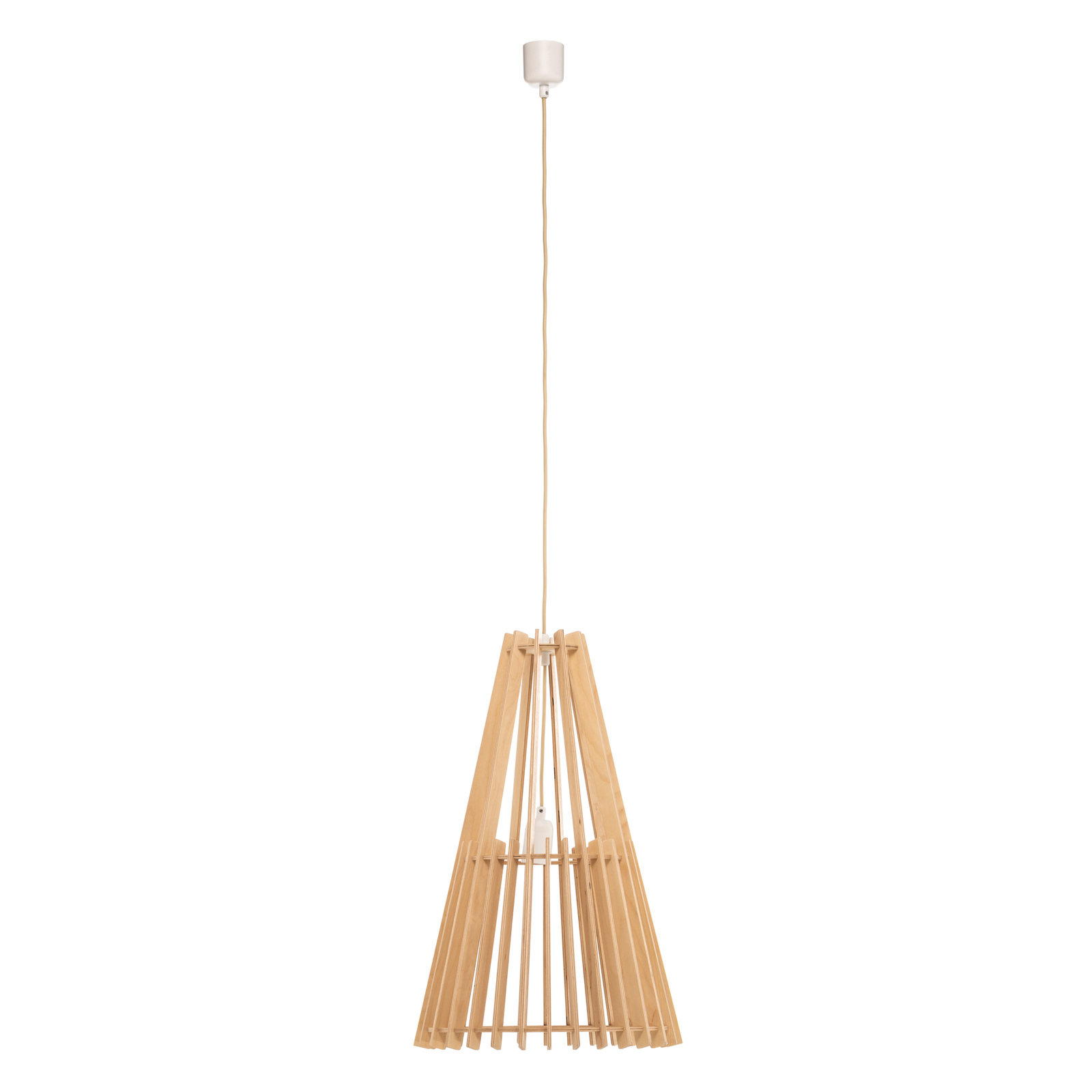 Envostar Lohr hanging light, wood, conical Ø 39 cm