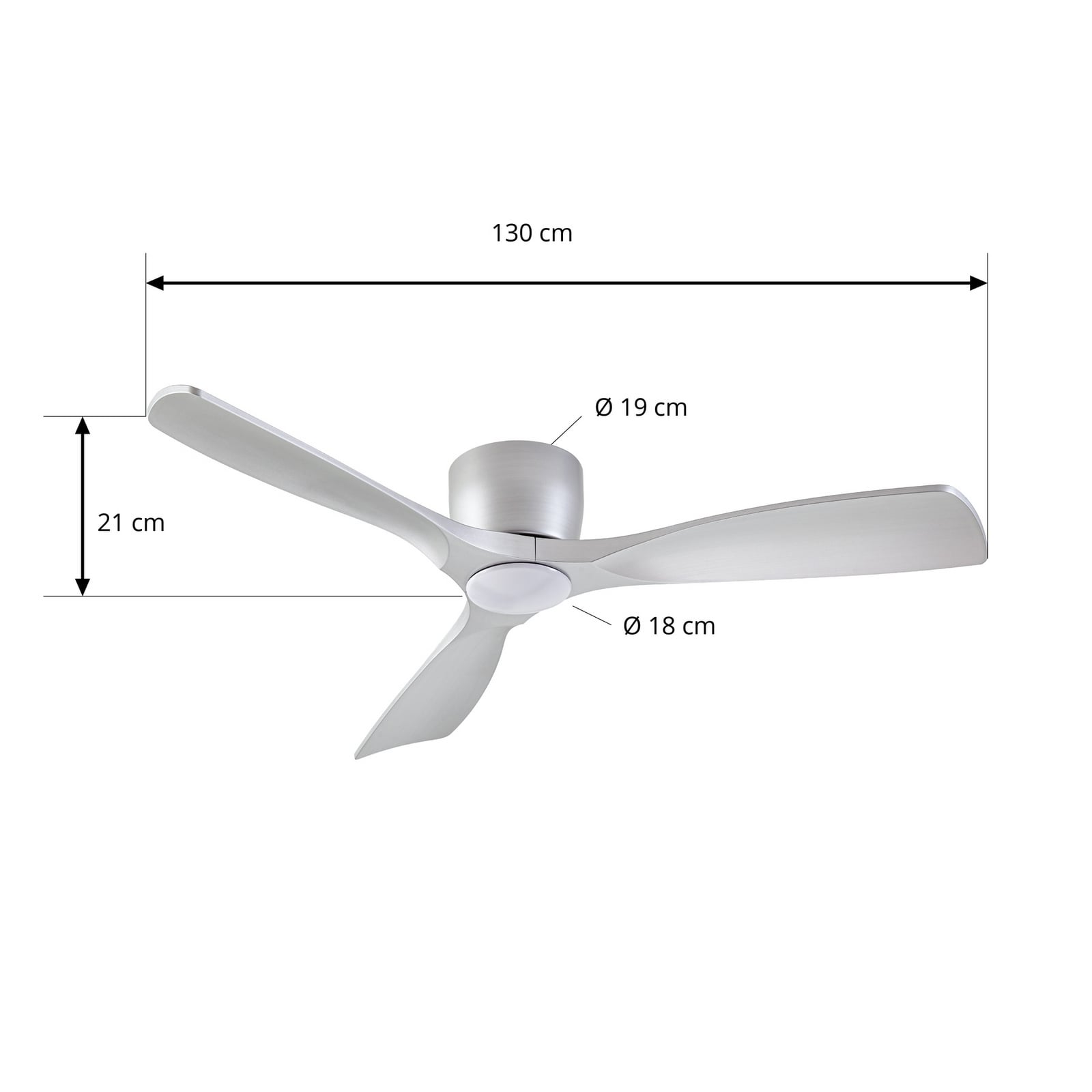 Wentylator sufitowy Moneno Smart LED, srebrny, DC, ściemniany, CCT – Lucande
