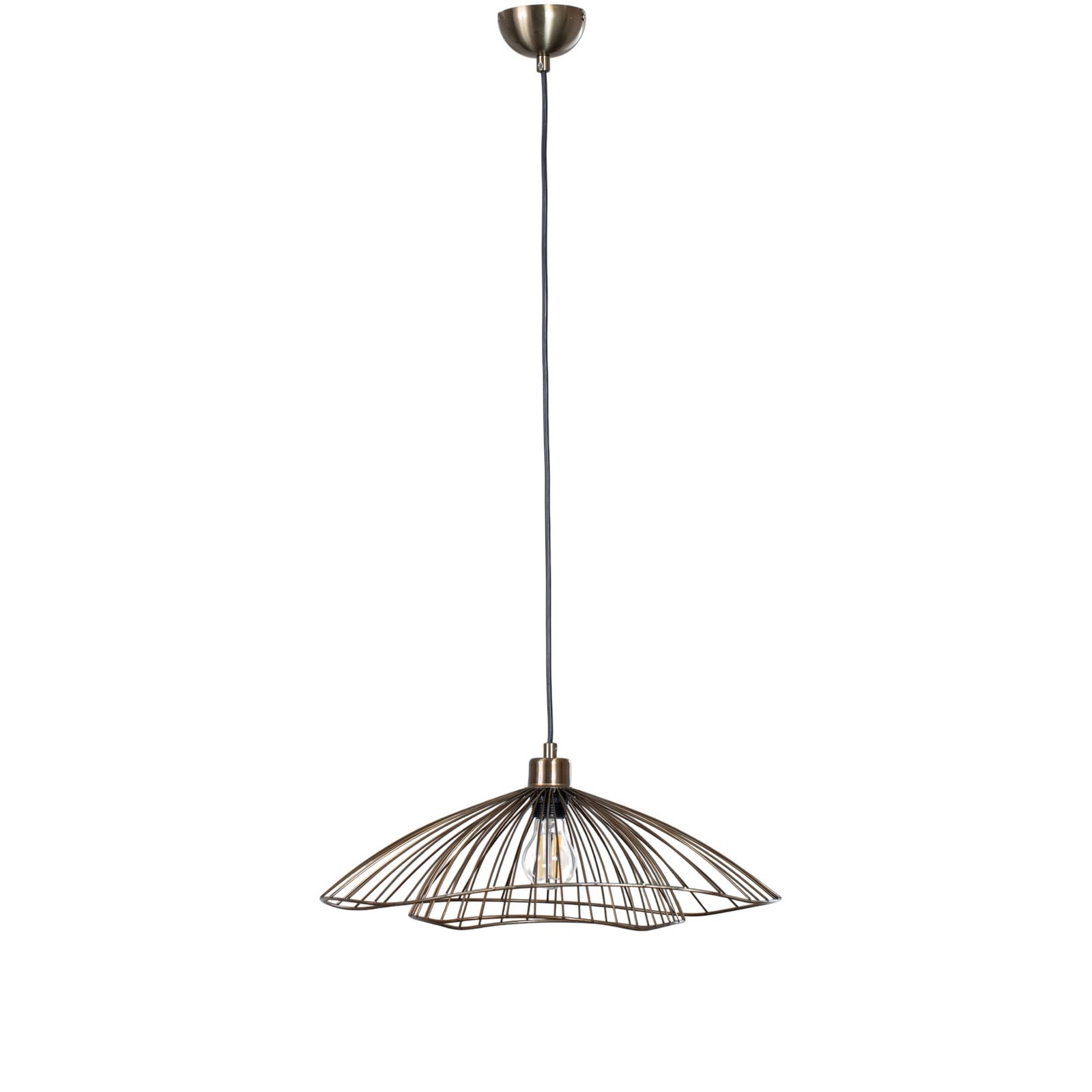 Висяща лампа Tel, старо месинг, Ø 50 cm, 1-пламъчна, метал Висяща лампа Tel, старо месинг, Ø 50 cm, 1-пламъчна, метал