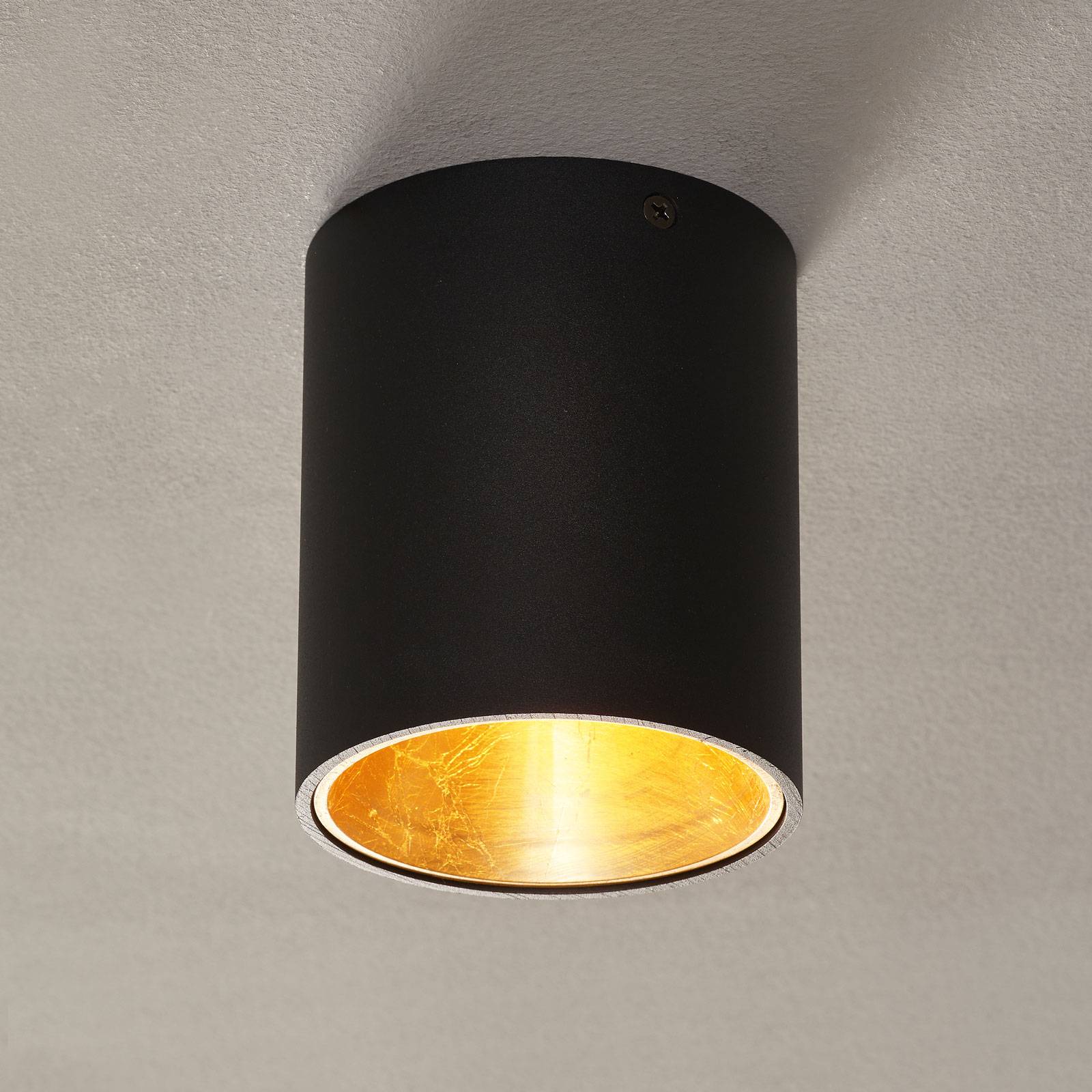 Polasso LED ceiling lamp round, black and gold