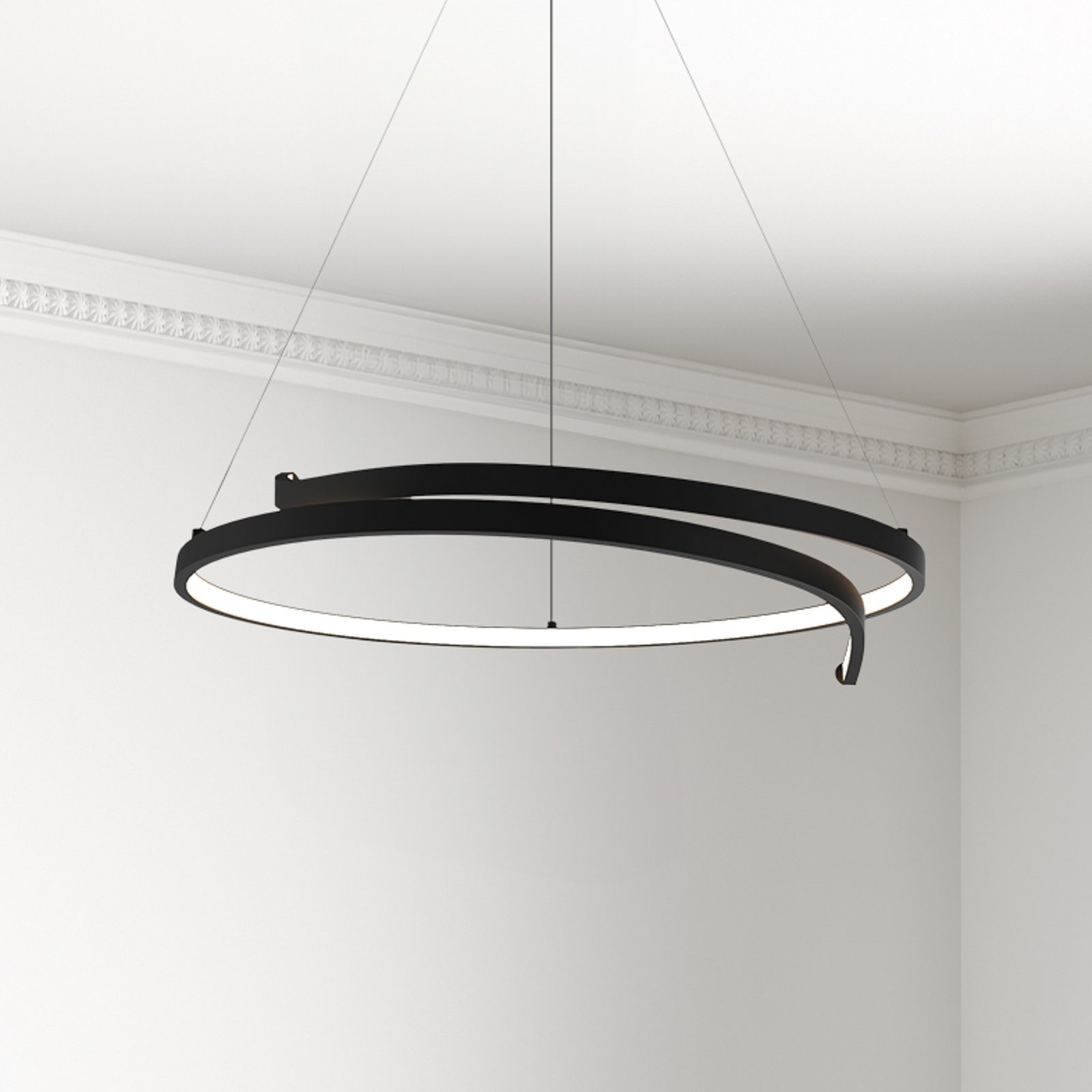 LED-Hängeleuchte Lorenzo, Metall, schwarz, 4.000 K