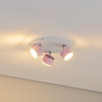Deckenstrahler Cloudy dreiflammig Rondell rosa