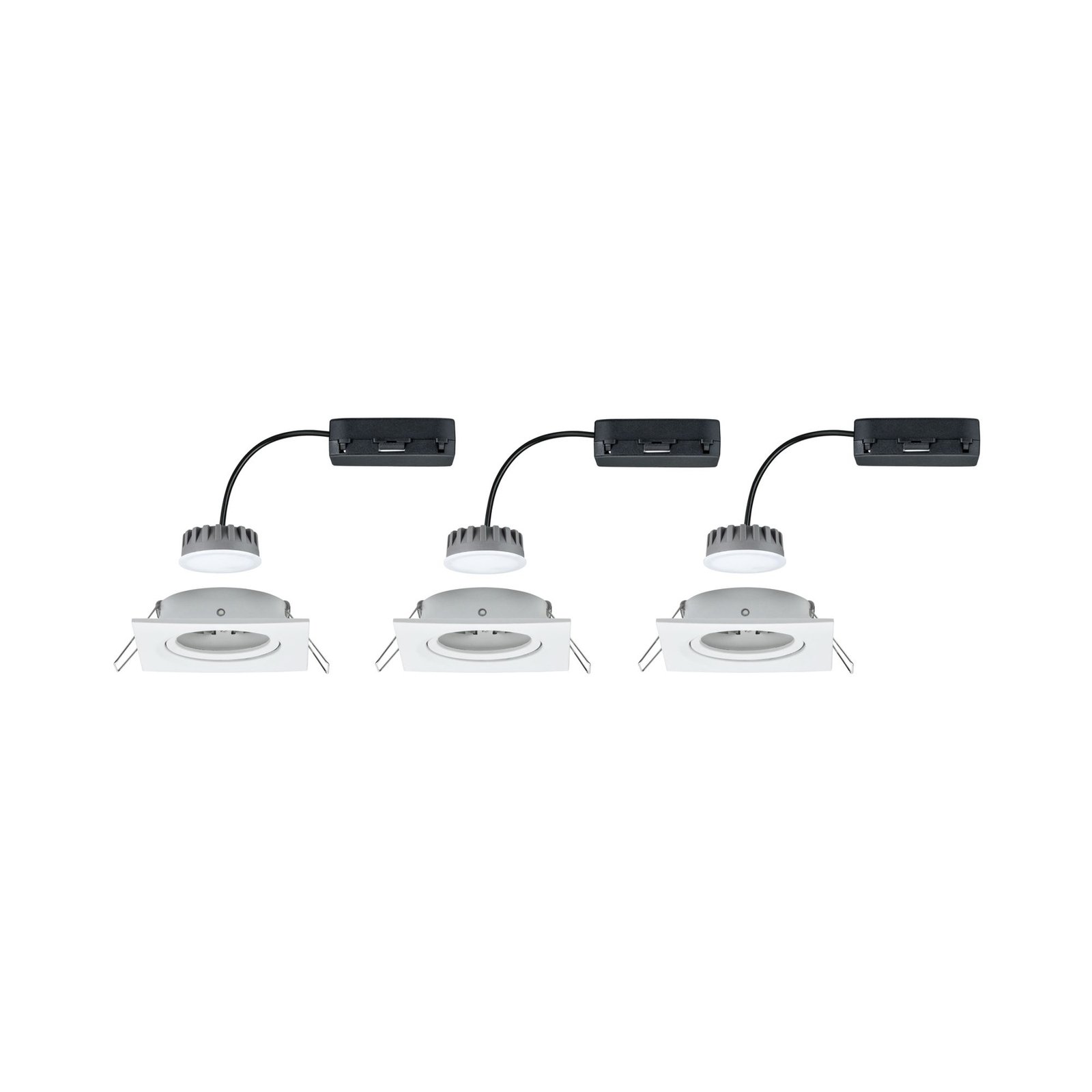 Paulmann Nova Plus 3ks LED svetlá hranaté biela