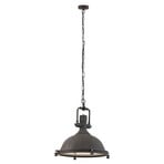Hängeleuchte Eliga, braun, Metall, Glasdiffusor, E27