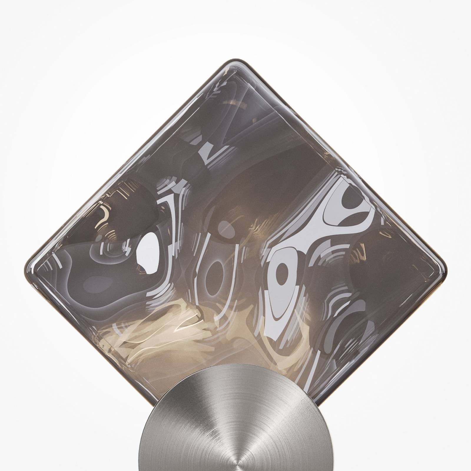 Kinkiet LED Quadro, szary, szkło, 3000 K, wysokość 18 cm