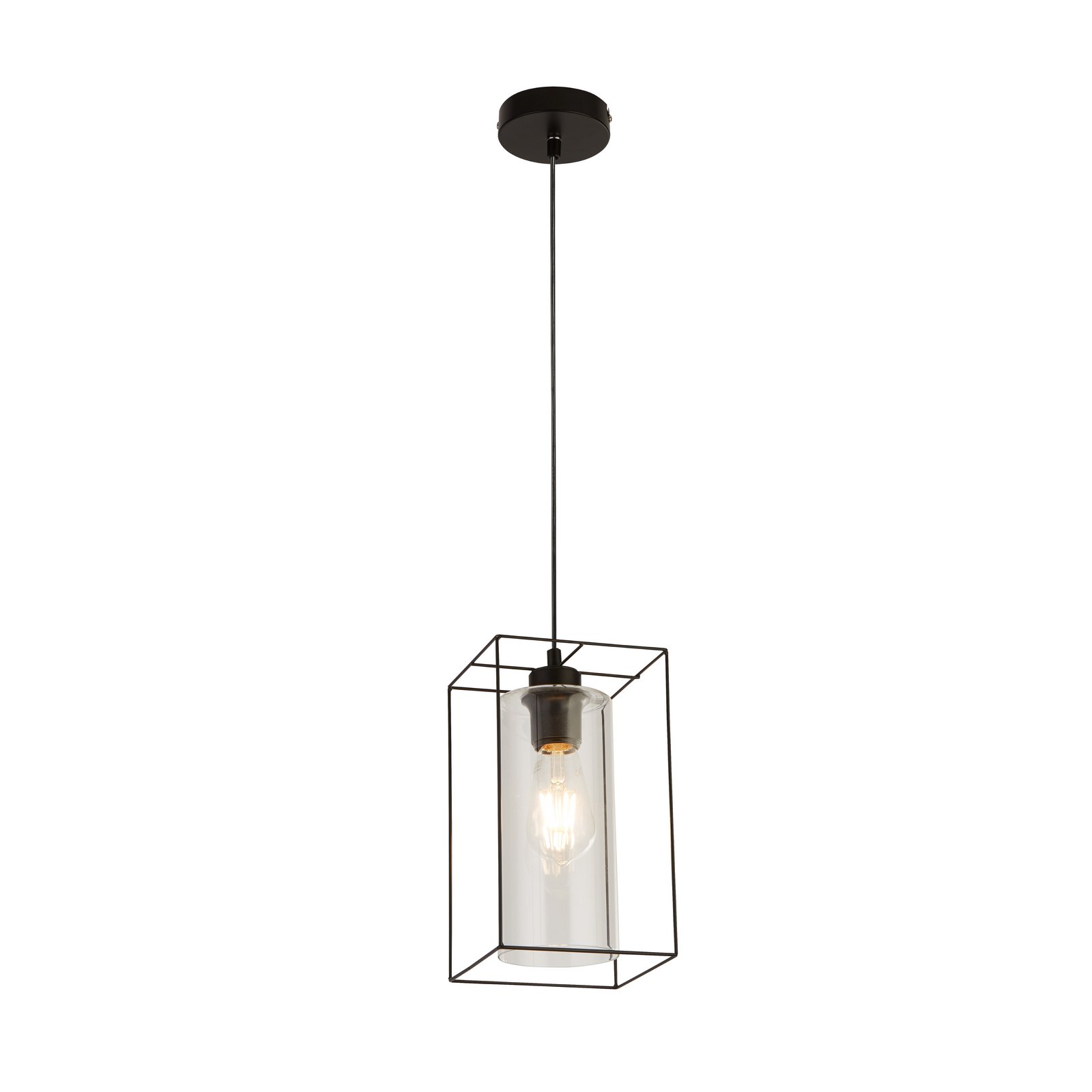 Hanglamp Vesperon, transparant, glas, 1-lamp, 15 cm