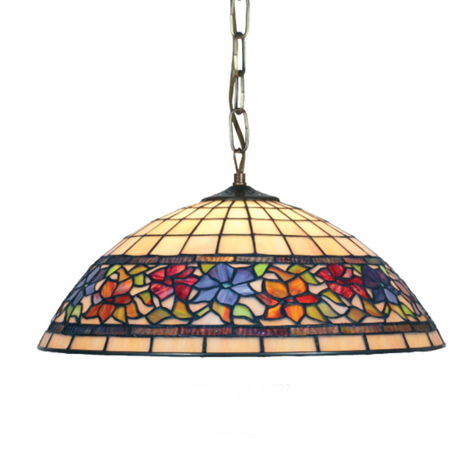 Hanglamp Flora in Tiffany stijl, onder open 2xE27