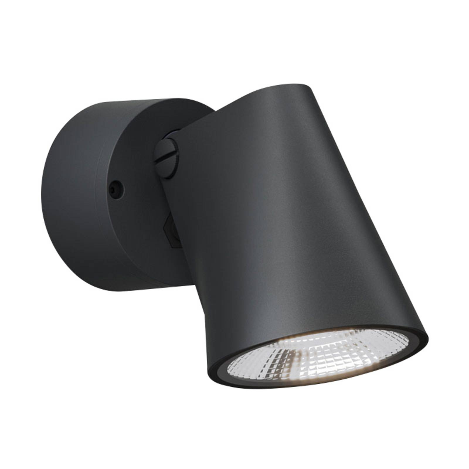 IP44.de Stic LED outdoor wall light, deep black, powder-coated cast aluminium, powder-coated stainless steel, safety glass, 8 W