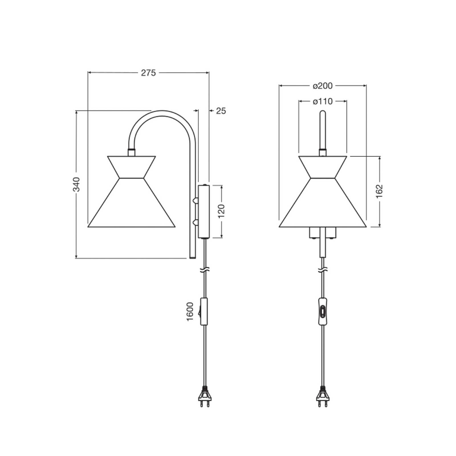 Kinkiet OSRAM Decor Waist, stal, czarny, E27, wtyczka