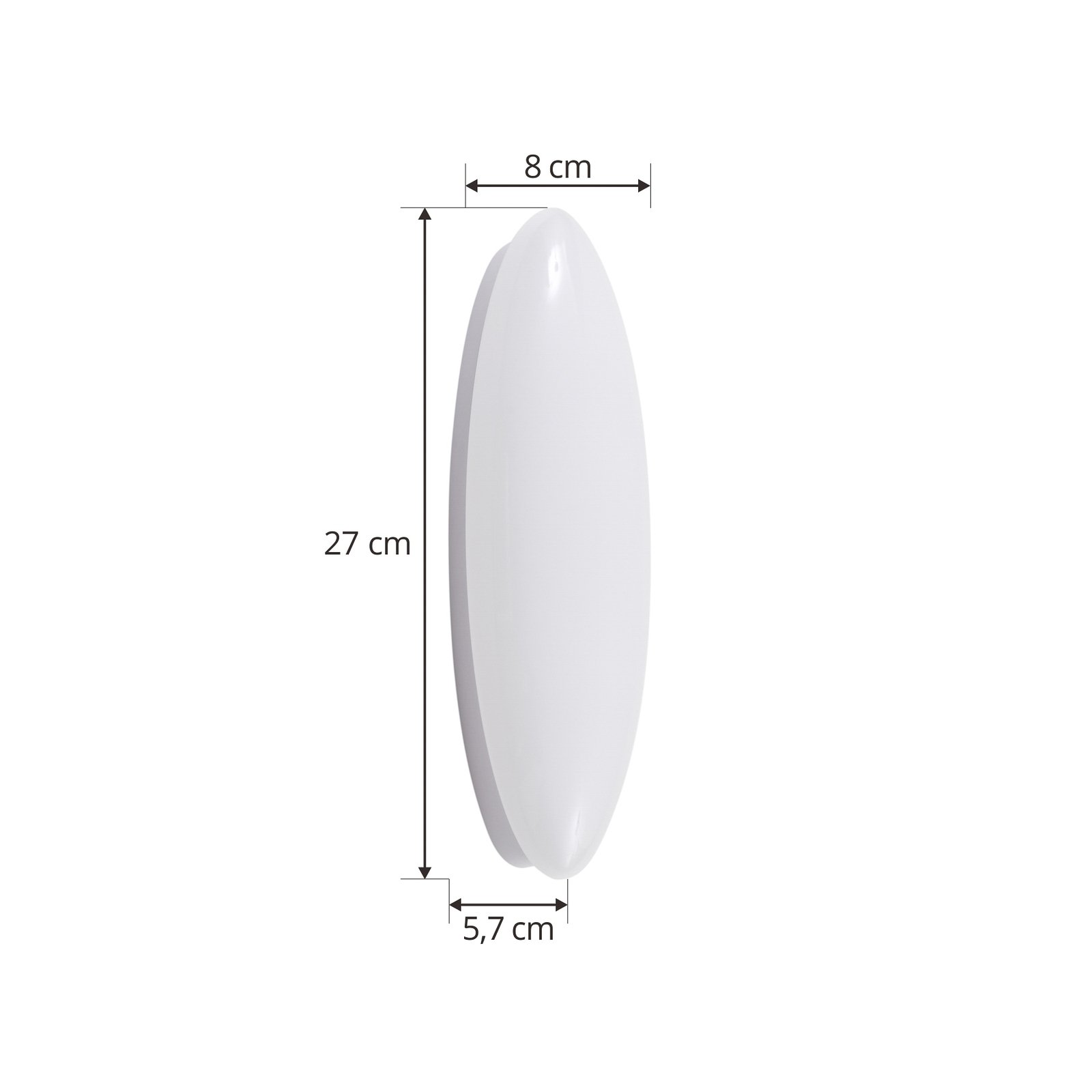 Lucande LED wall light Leihlo, white, plastic, 8 cm high