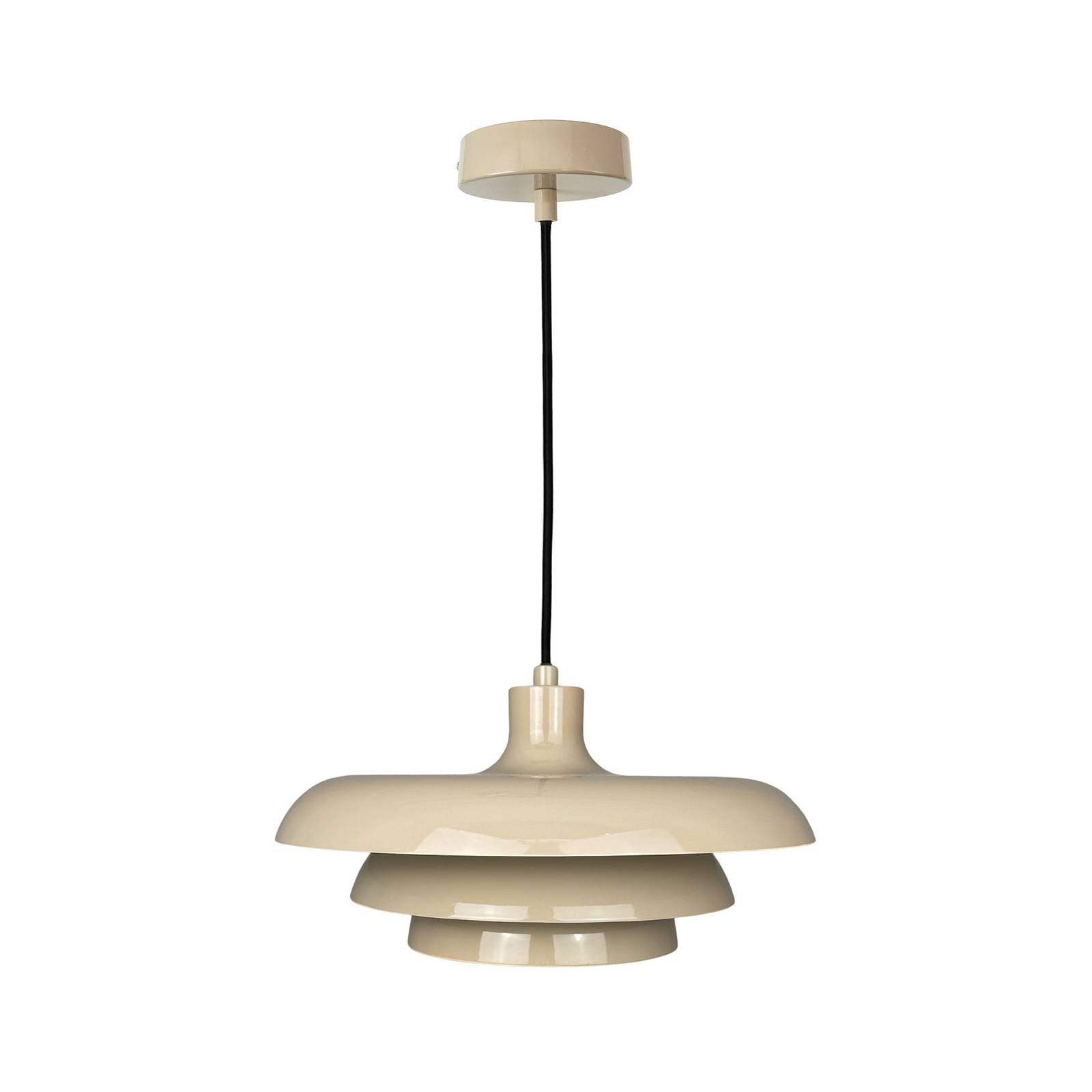 Dyberg Larsen Hängeleuchte Ava, beige, Metall, Ø 31 cm