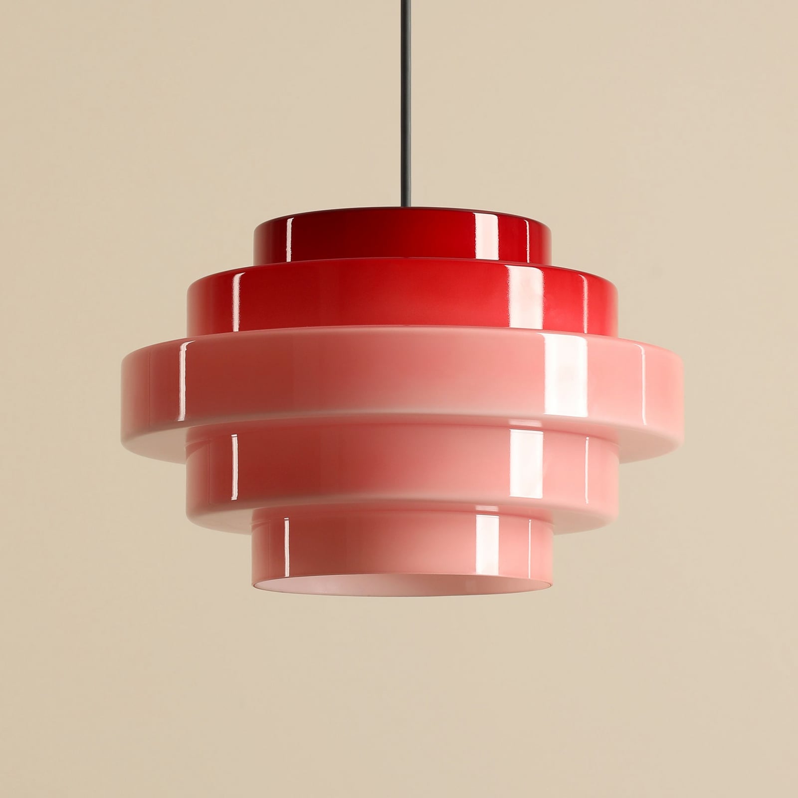 Filo hengelampe, rød, Ø 28 cm, glass - ALDEX