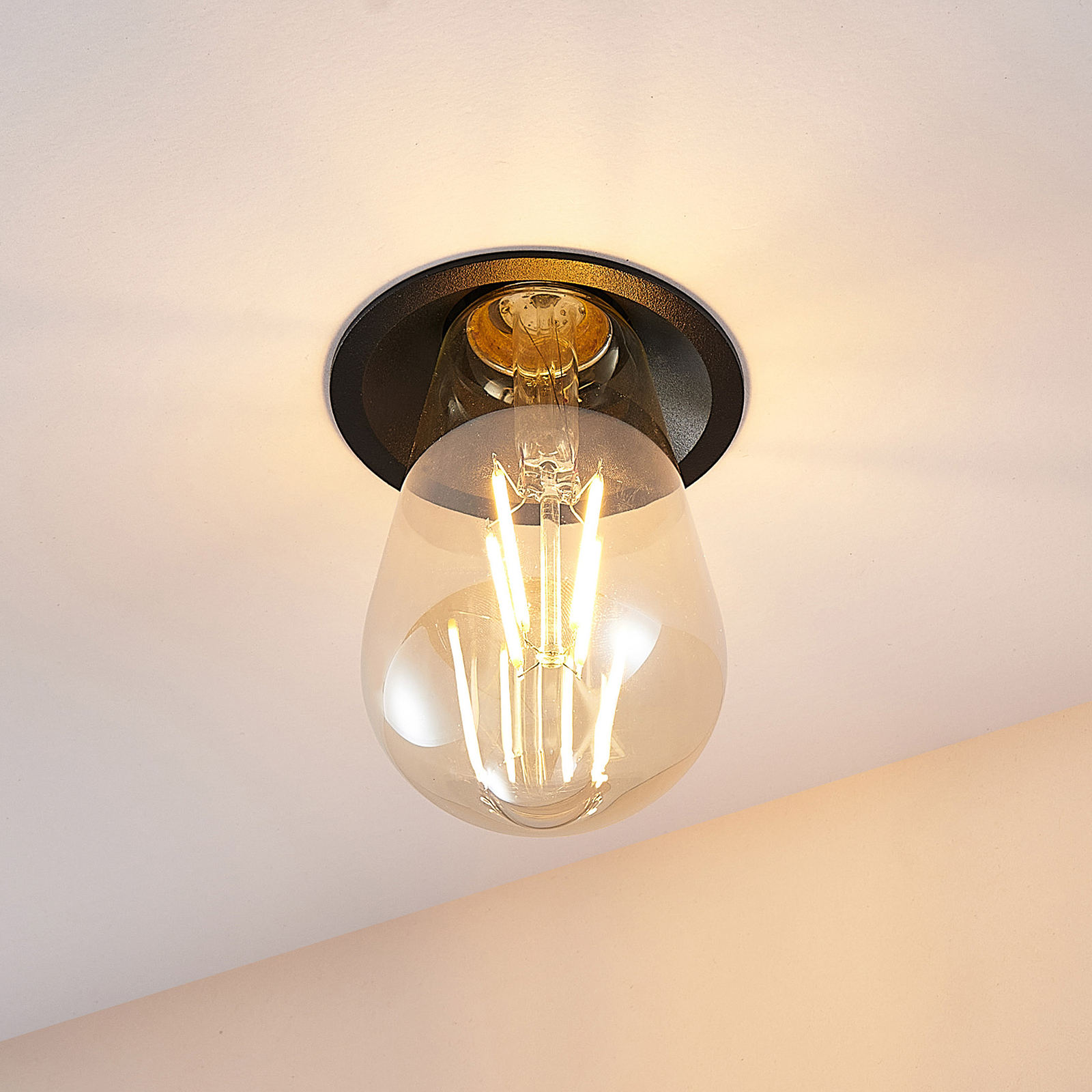 Molto Luce LED лампа за вграждане Willi 68R, черна, алуминий, E27