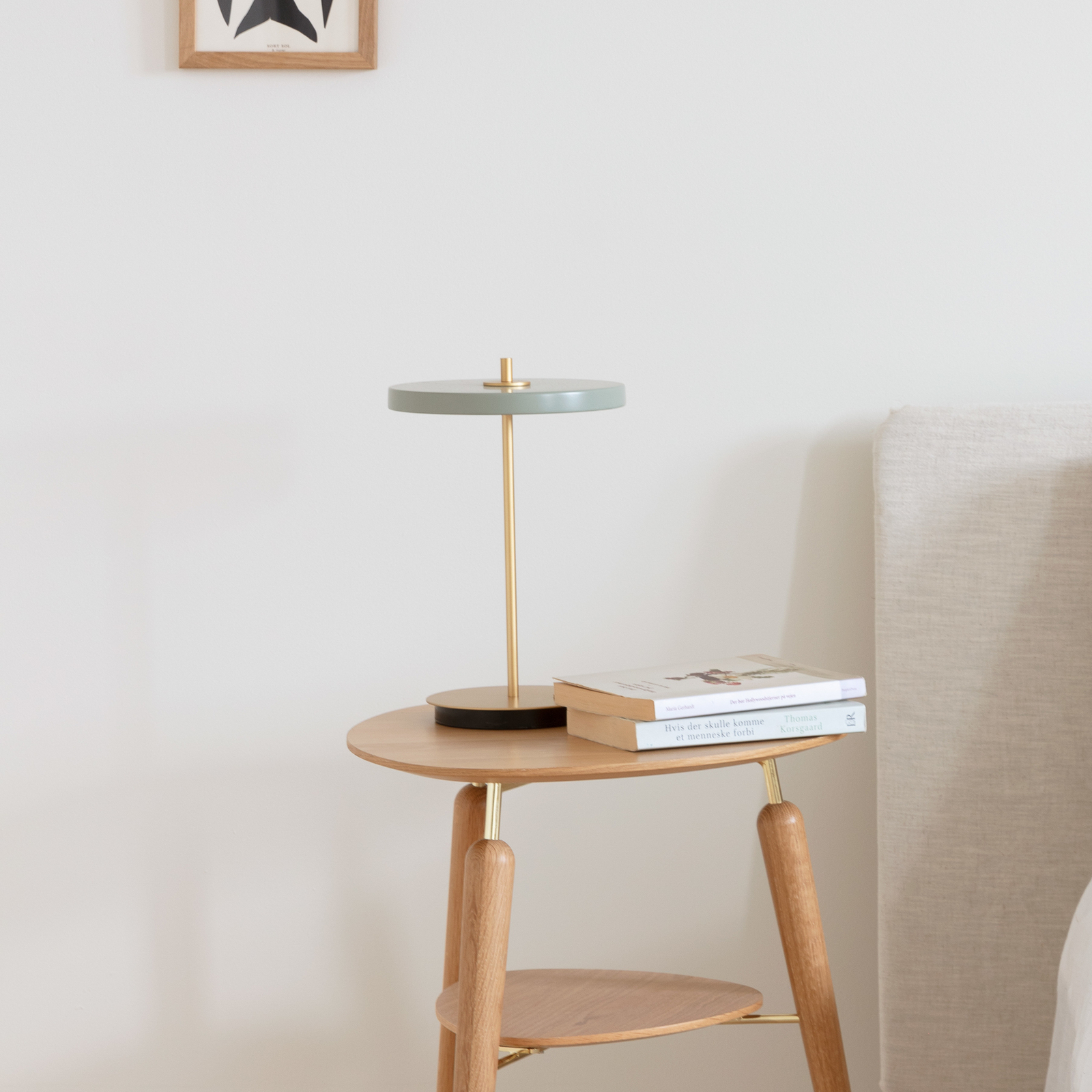 Asteria Move LED rechargeable table lamp olive/brass 31 cm - UMAGE
