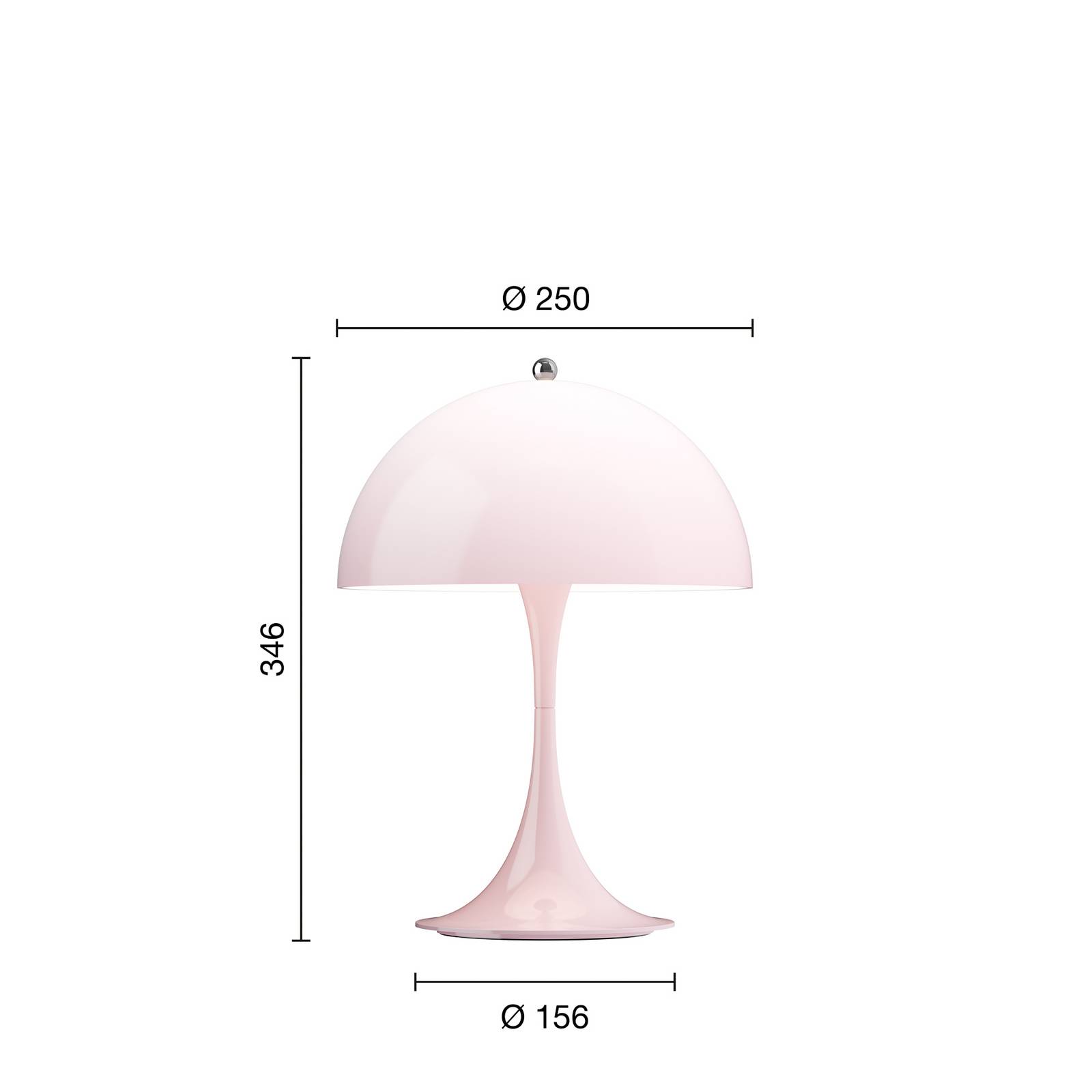 Louis Poulsen LED-Akkulampe Panthella 250, rosa, IP44 günstig online kaufen