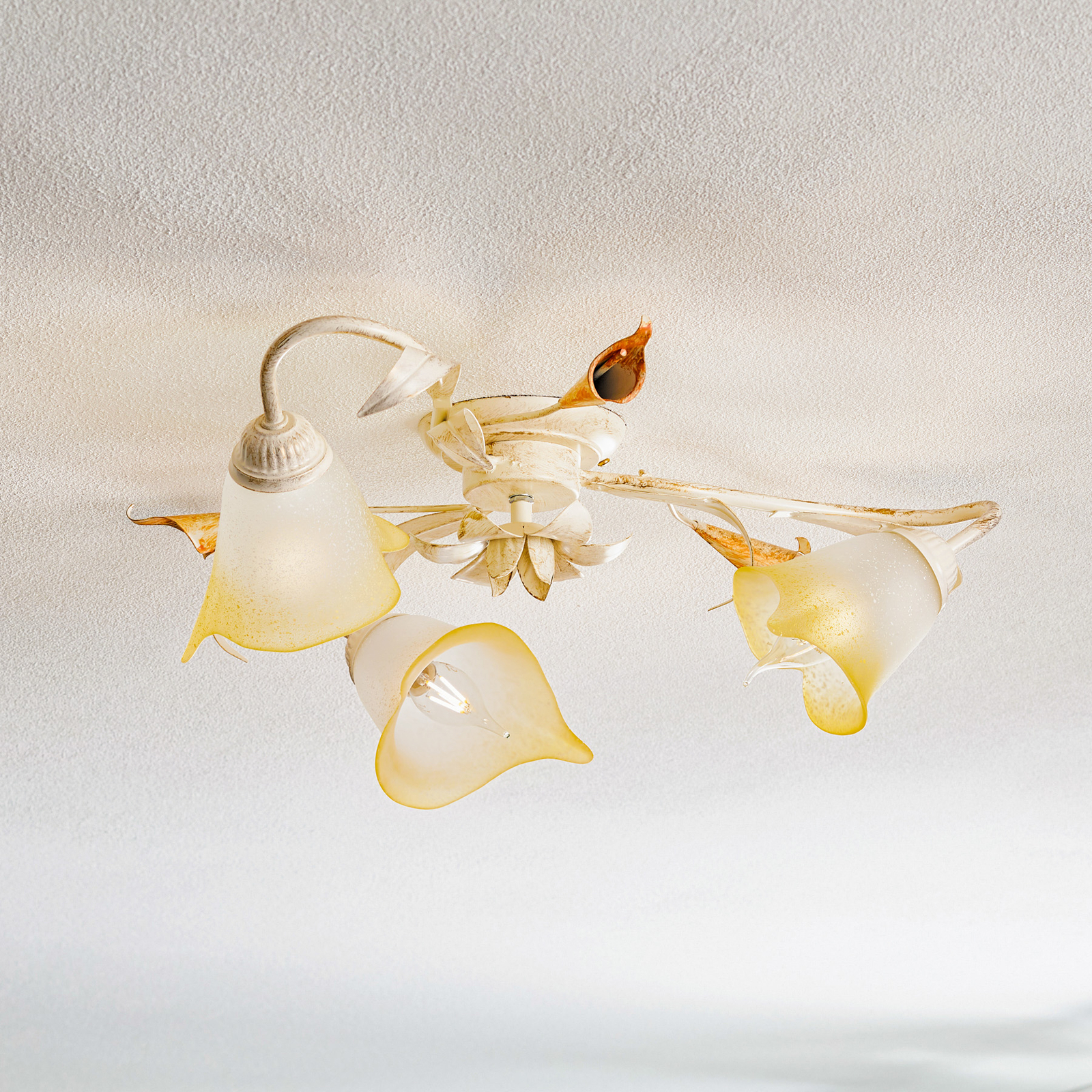 Lucrezia ceiling light 3-bulb, ivory