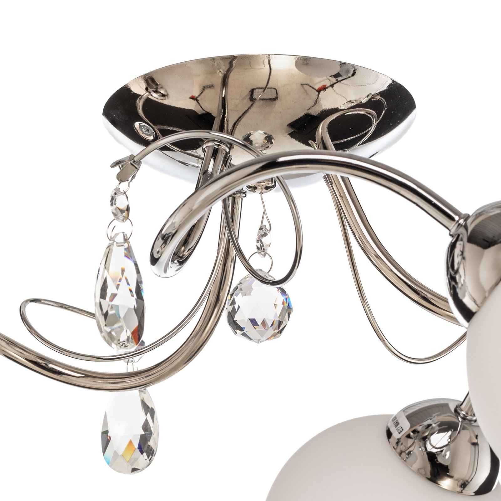 Plafondlamp Livia Pro, chroom/wit, 3-lamps