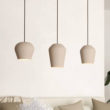 Suspension Cambadélis, à trois lampes, sable