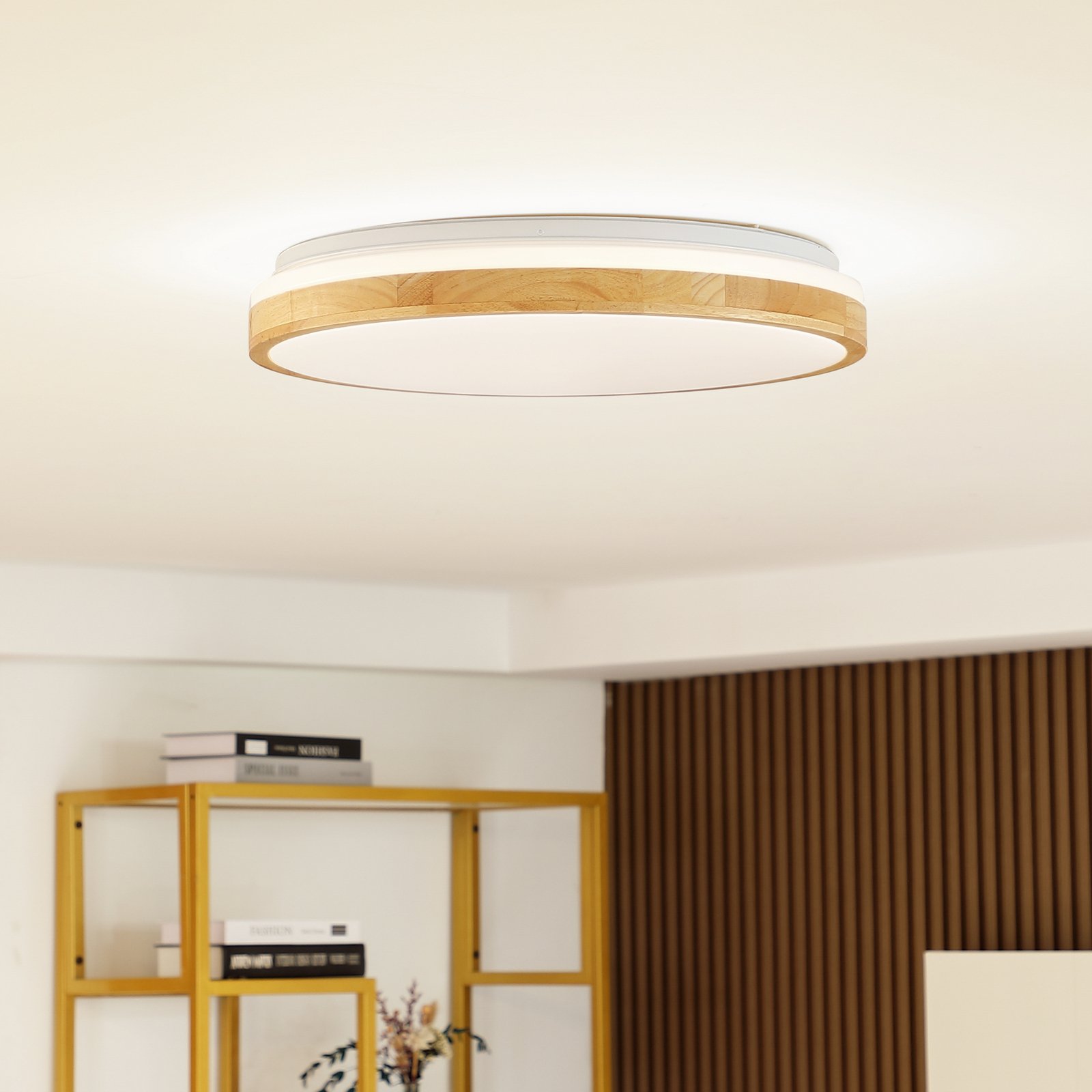 Lindby Emiva LED plafondlamp, lichtstrook boven