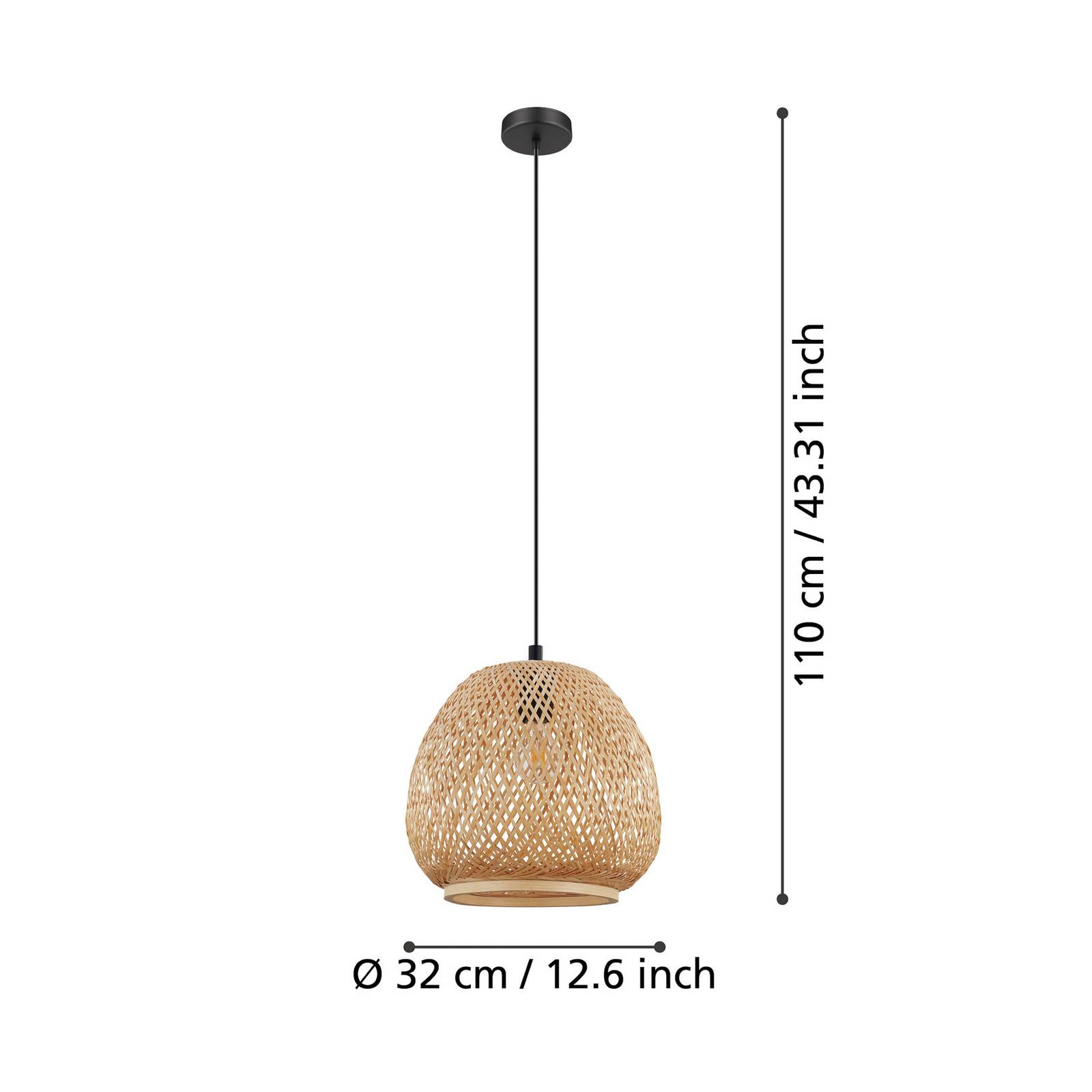  Eglo Eglo Dembleby Hanging Light, 1-bulb, Natural 