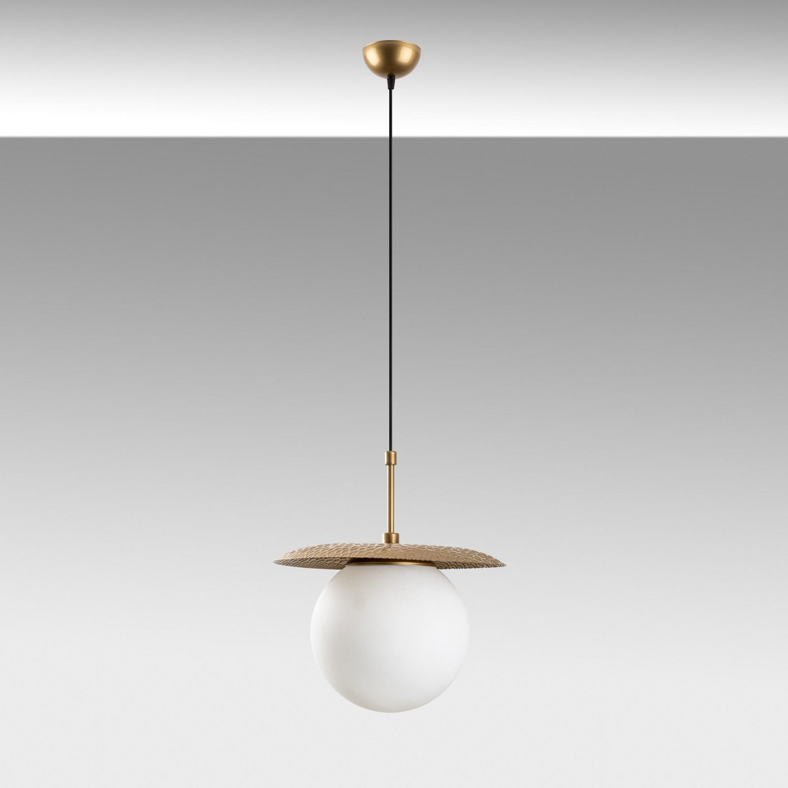 Suspension Anemon, dorée, verre, Ø 30 cm, E27