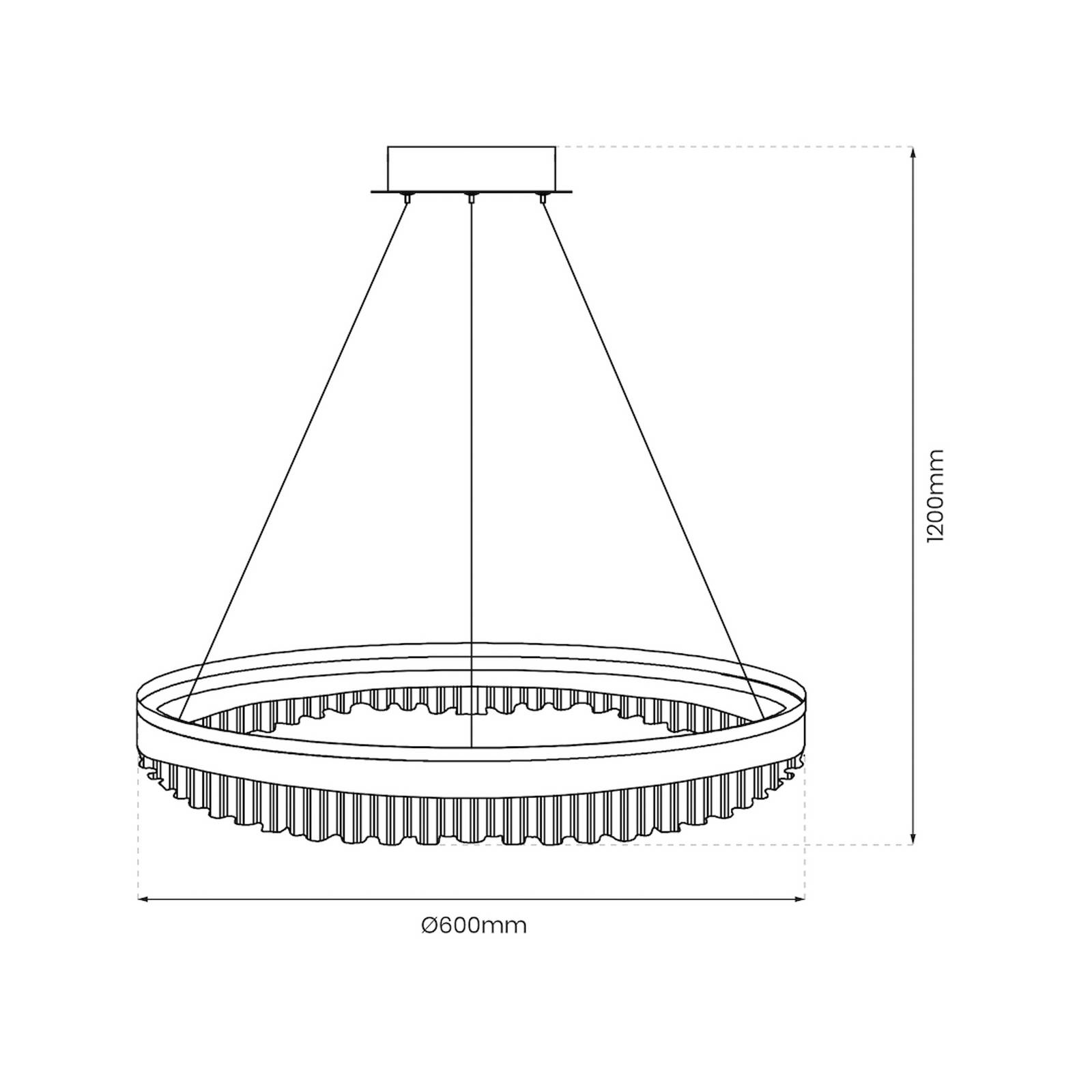 Żyrandol LED Preciosa, złoty/kryształowy, akryl, Ø 60 cm