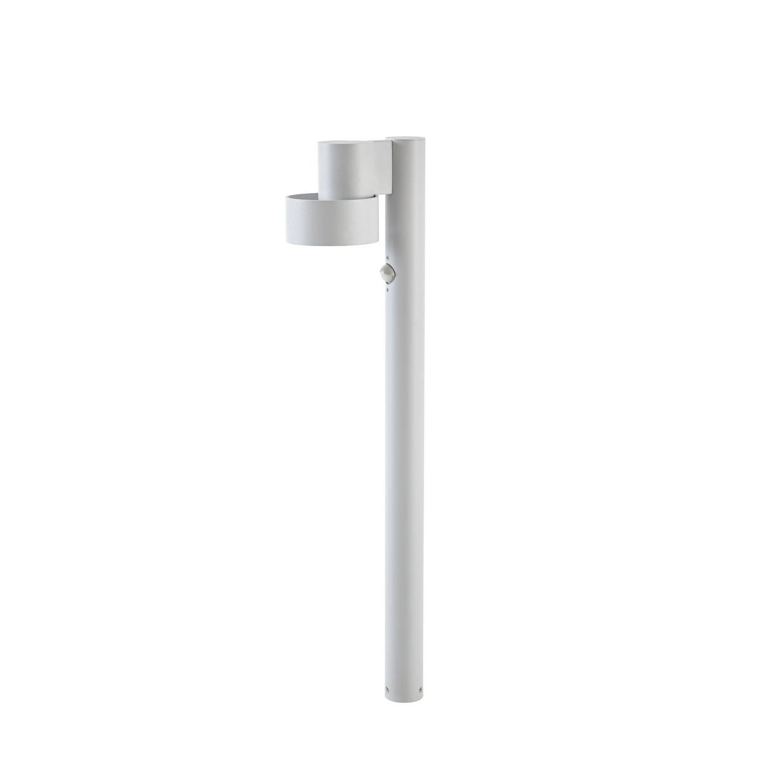 Lucande LED-väglampa Elune, ljusgrå, sensor, IP44, 77 cm